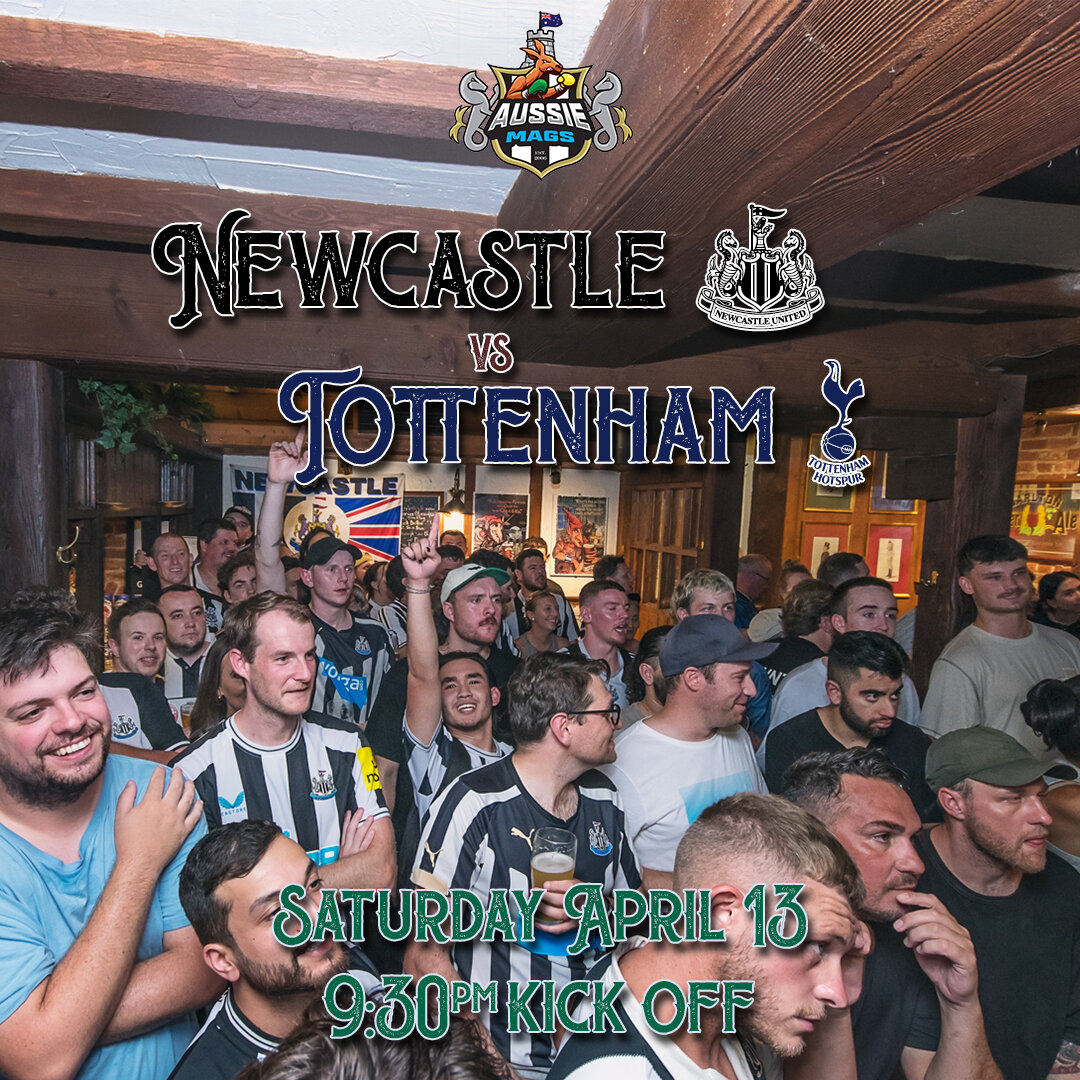 ⚽️ Live Football is back next weekend, with @nufc hosting @spursofficial ⚽️

Kick off is 9:30pm, and we'll be loud and bouncing downstairs with the @aussiemags 
.
.
.
#livefootball #FACup #englishfootball #tynewearderby #NUFC #Newcastle #Sunderland #