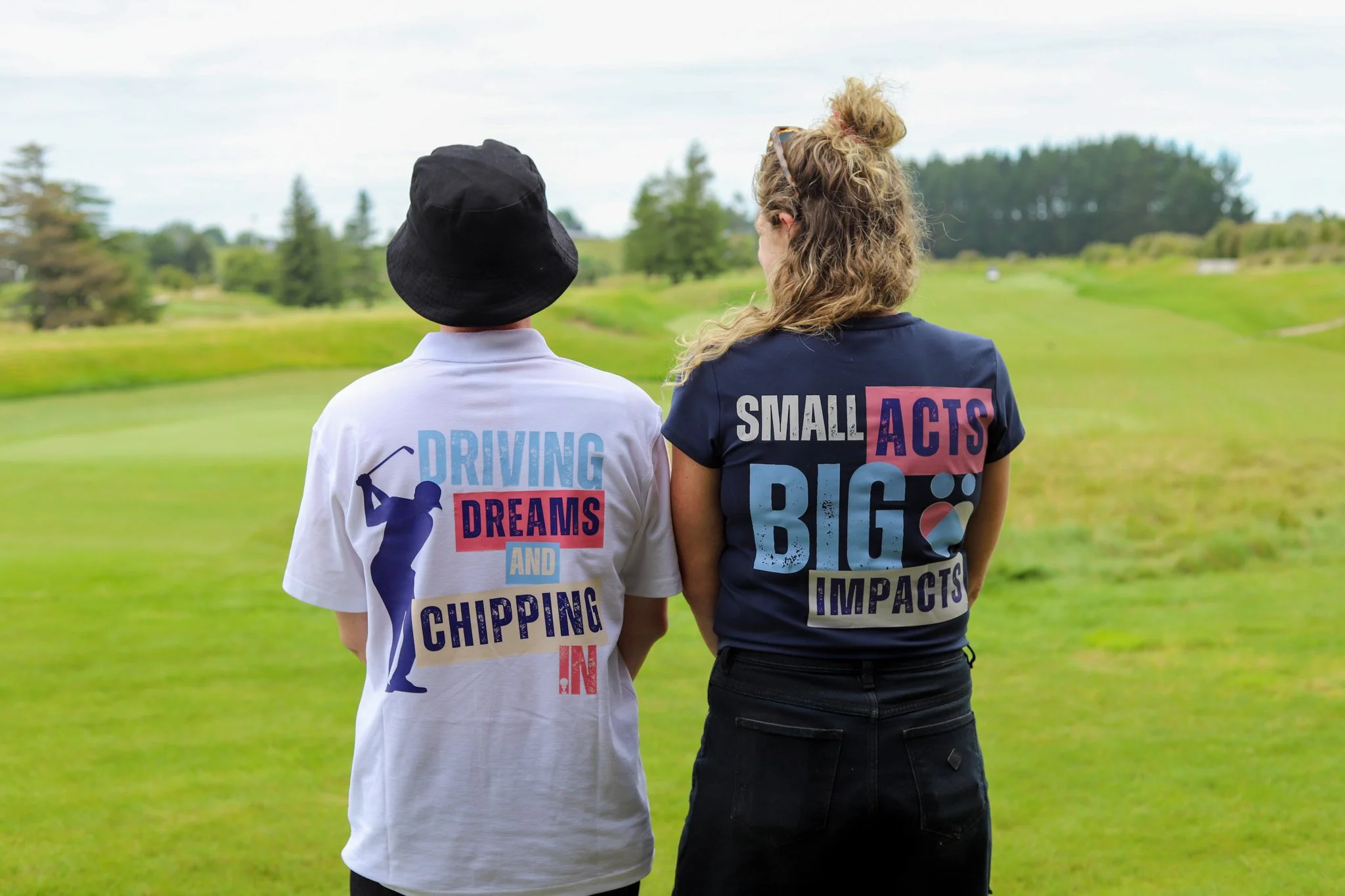 The Hodge Foundation T-shirts with messages about our purpose and impact across NZ