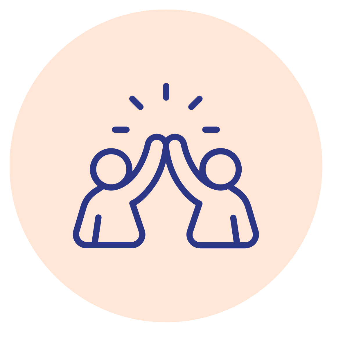 icon of two people high fiving