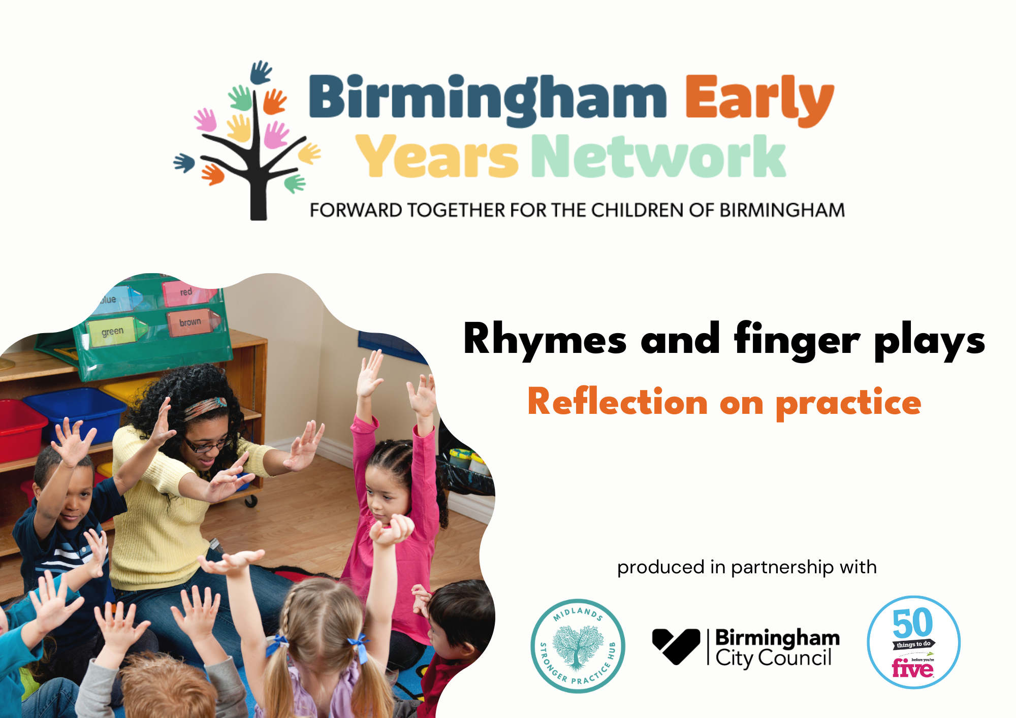 Front cover of Rhymes and Finger Plays Reflective Practice booklet