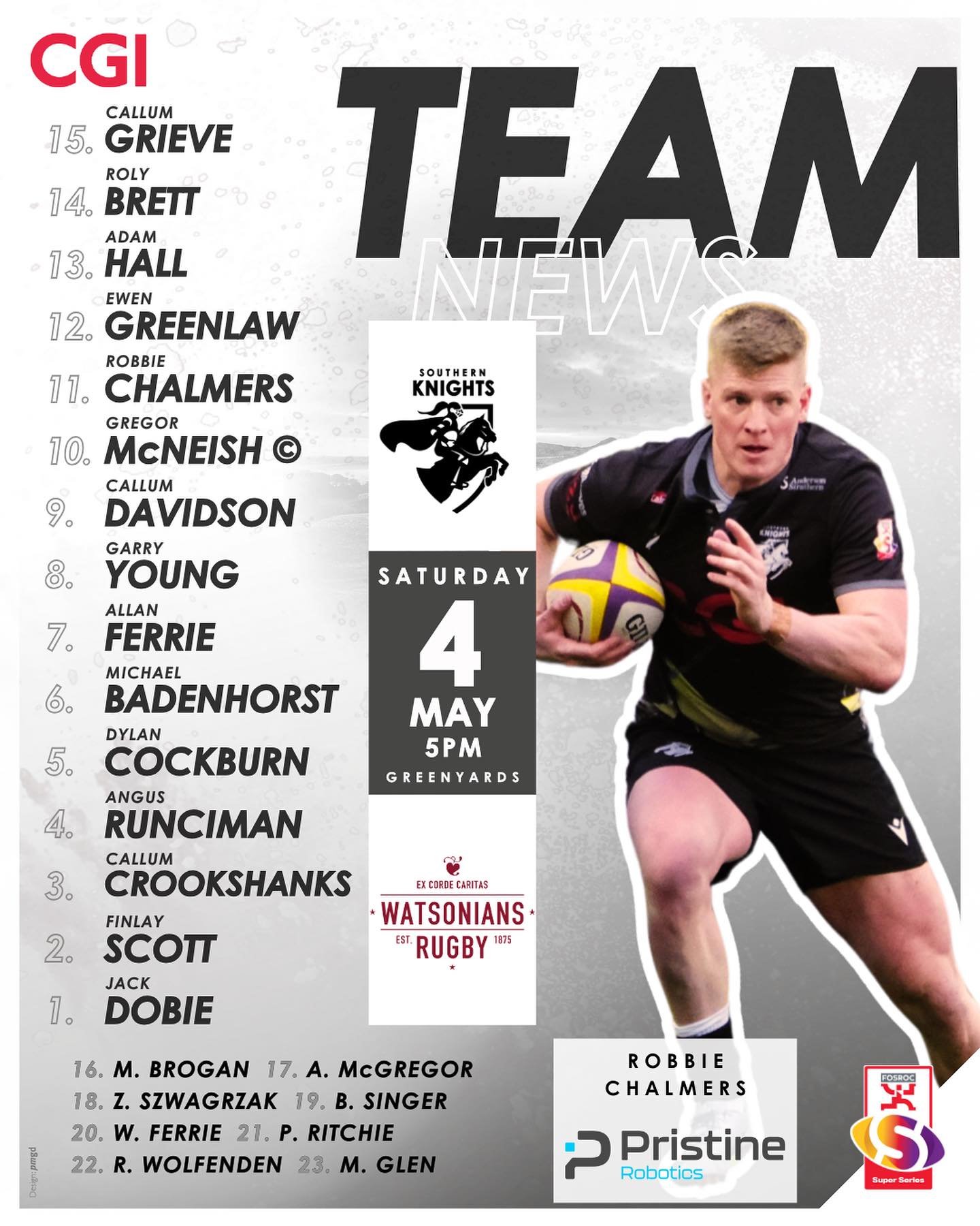 𝙎𝙌𝙐𝘼𝘿 𝘼𝙉𝙉𝙊𝙐𝙉𝘾𝙀𝙈𝙀𝙉𝙏 ⚔️🛡️

The Knights squad for Round 3 of the FOSROC Super Series Sprint against @watsoniansrugbyclub. 

5pm kick-off at the Greenyards, with the clubhouse bars open from 4pm.

Get your tickets here: https://app.fanb