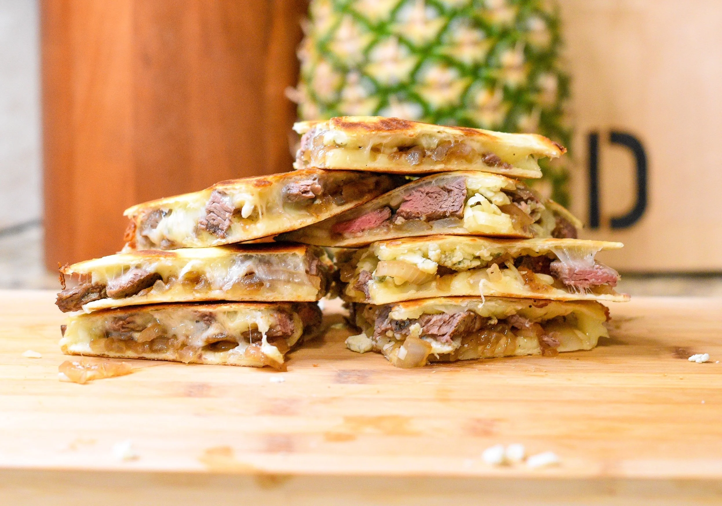 Blue Cheese and Steak Quesadilla with Spicy Mayo