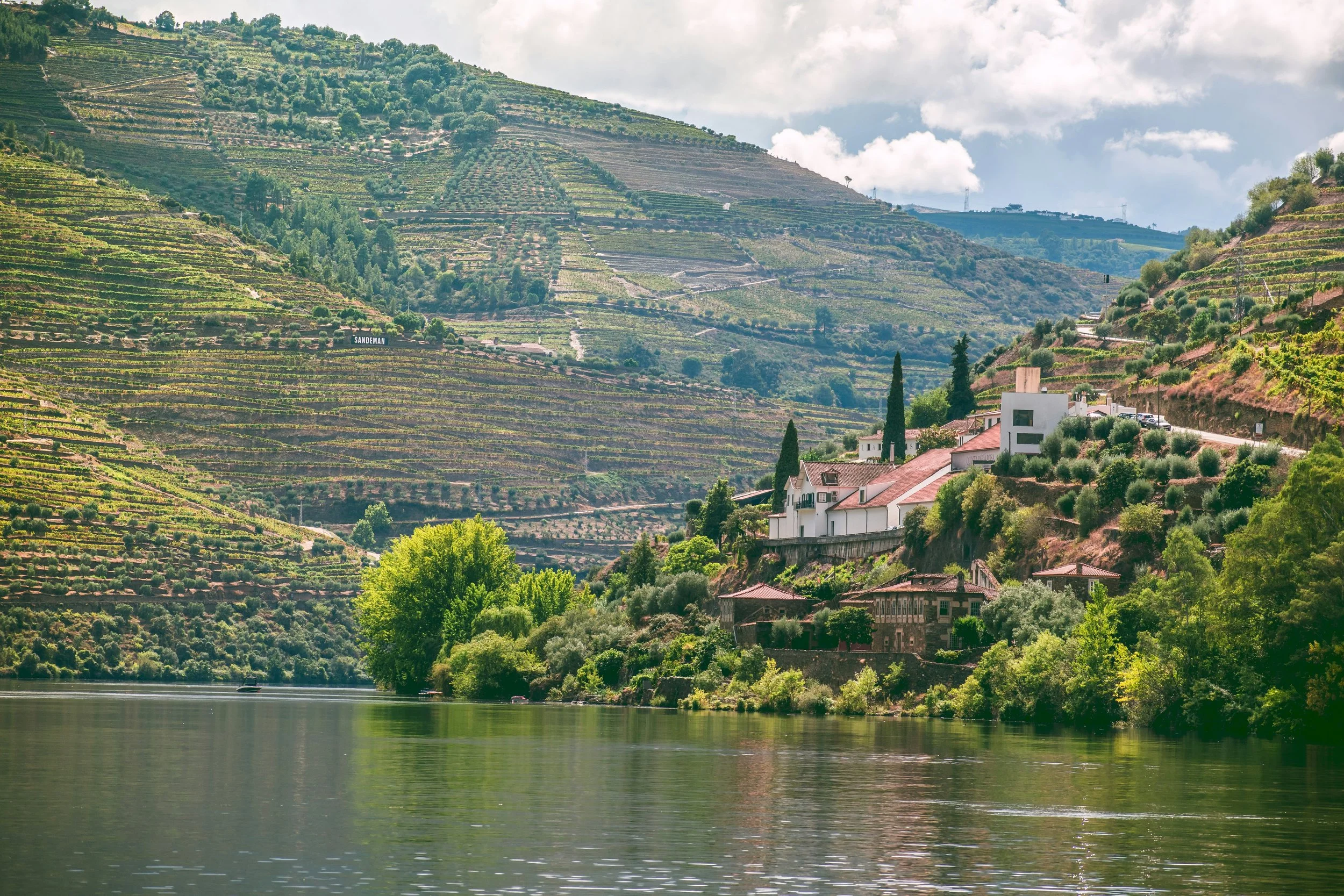 Douro Valley winding river and quinta