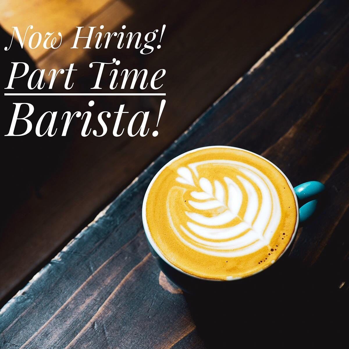 We&rsquo;re looking for our next part time barista ready to start in September.

Due to the overwhelming volume of candidates we receive we will only be accepting applicants who hand in their CV in person, including their availability. 

Shortlisted 