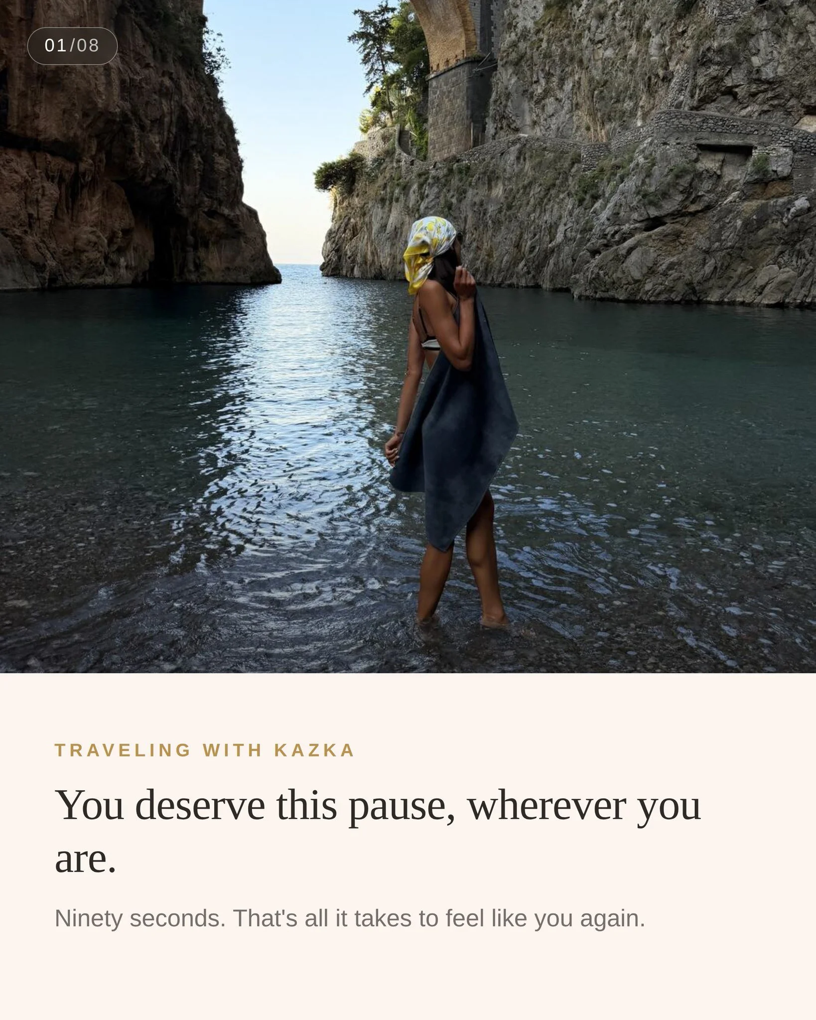 You don&rsquo;t need a spa day. You don&rsquo;t need a quiet house. You just need ninety seconds.
That&rsquo;s the whole idea behind Kazka &mdash; a hair towel wrap soft enough for your everyday hair care, gentle enough for extensions, and small enou