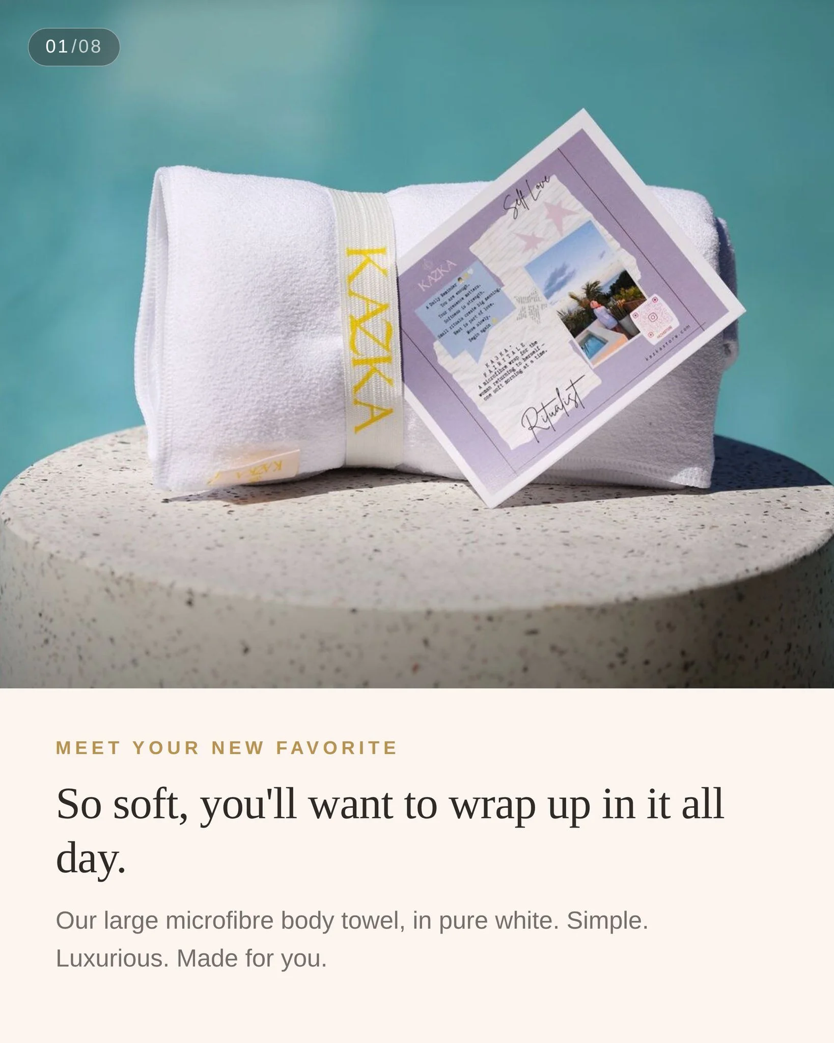 Meet the towel that turns any moment into a ritual 🤍✨

Our large microfibre body towel in pure white is soft, extra absorbent, and made for
wherever your day takes you from  a sauna session, to a quiet moment in your own bathroom, or just wrapped ar