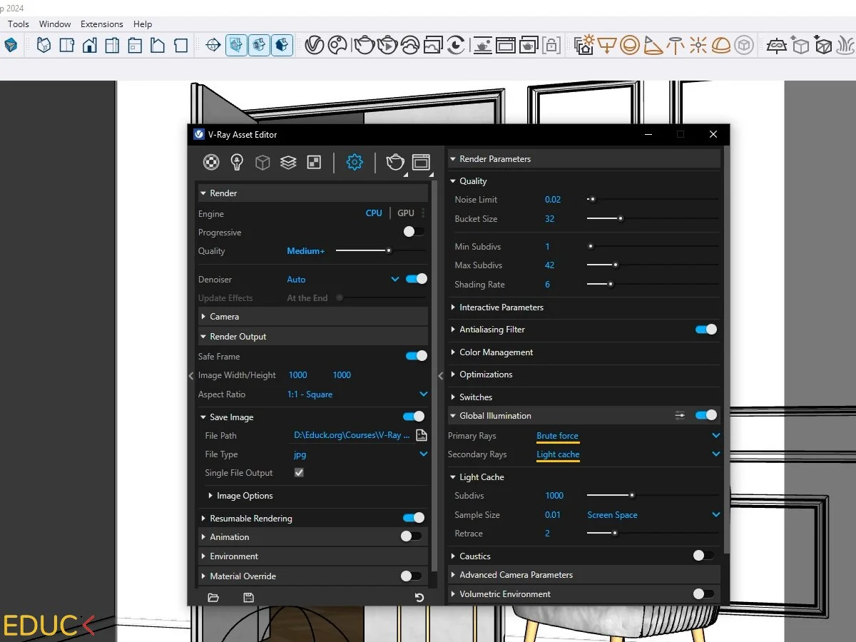 The Best Render Settings For V Ray 7 Explained Educk Sketchup And V Ray Online Courses The Best Render Settings For V Ray 7 Explained Educk Sketchup And V Ray Online Courses
