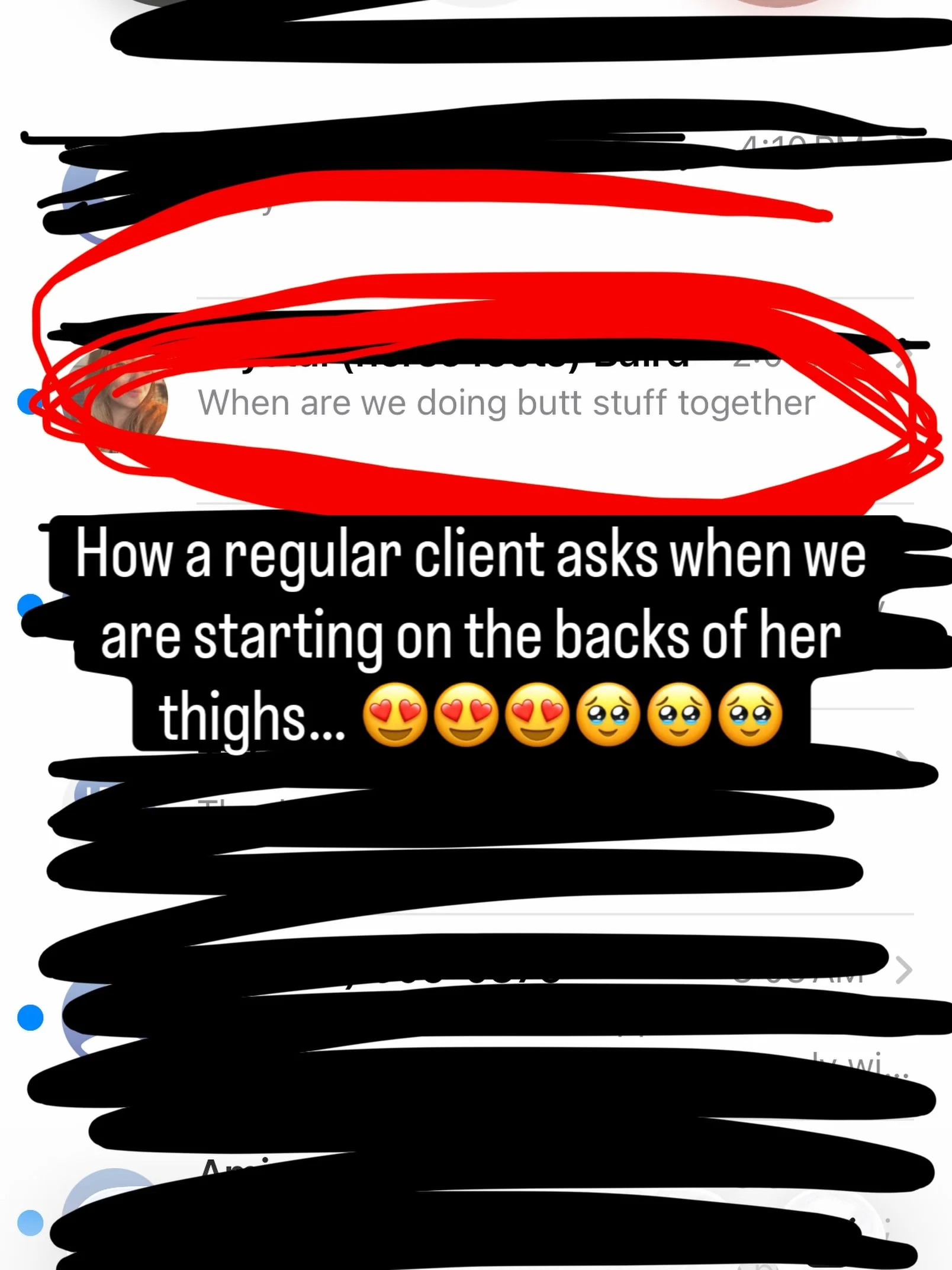 How a regular client asks when we are starting on the backs of her thighs&hellip; 😍😍😍🥹🥹🥹