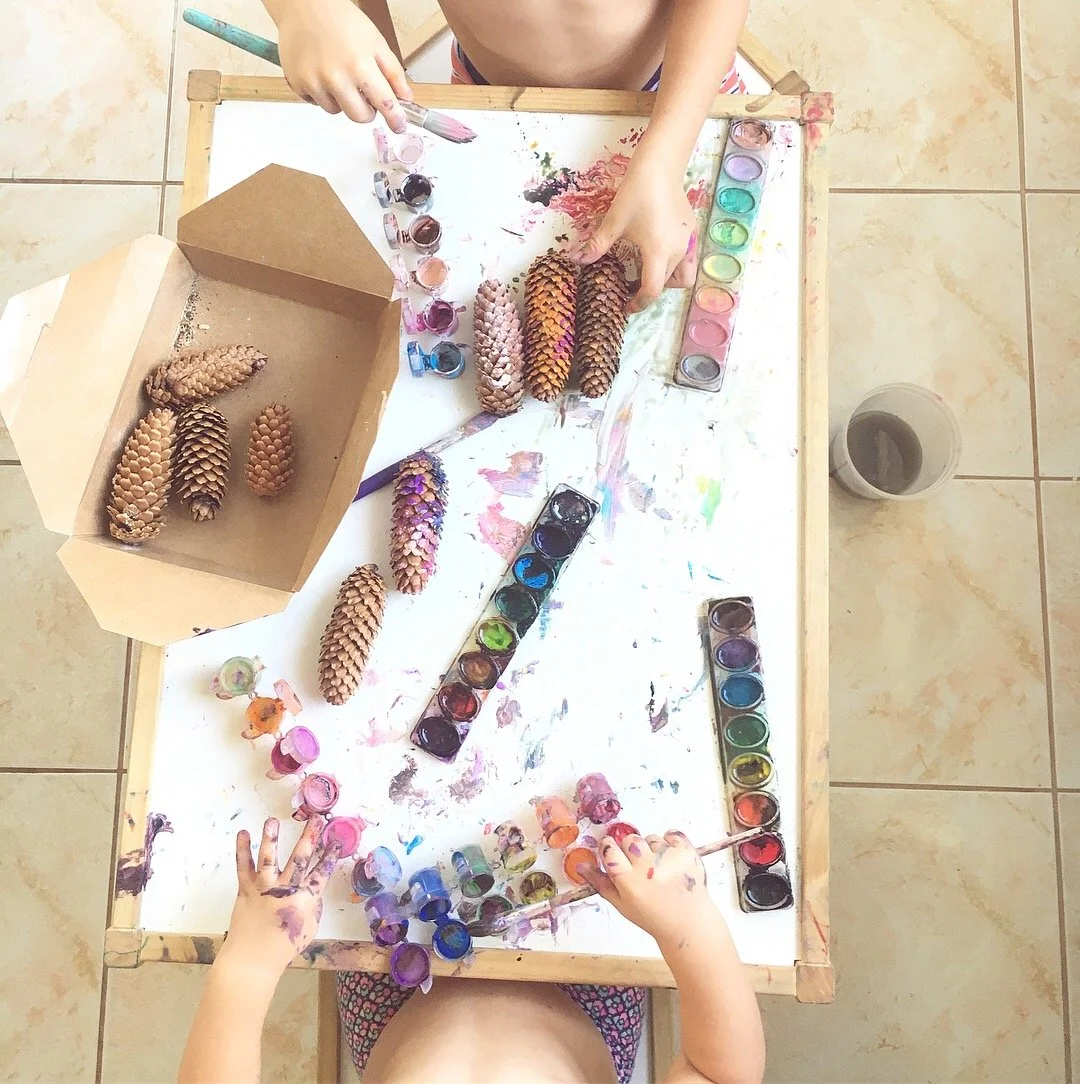 Christmas Pinecone Painting - a Two Handed Fine Motor Activity