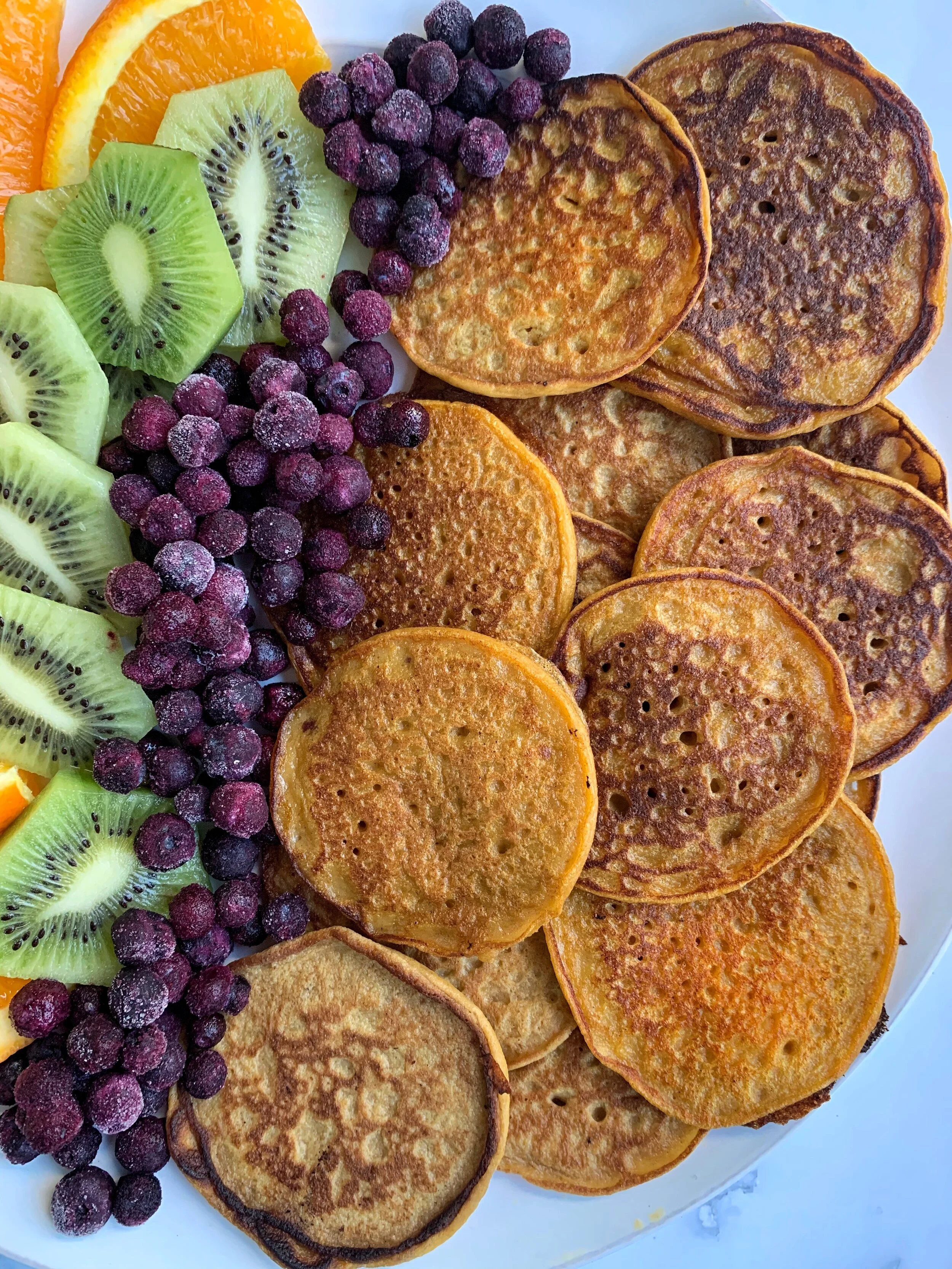 Mini Sweet Potato Blender Pancakes (GF, DF, Kid-friendly)