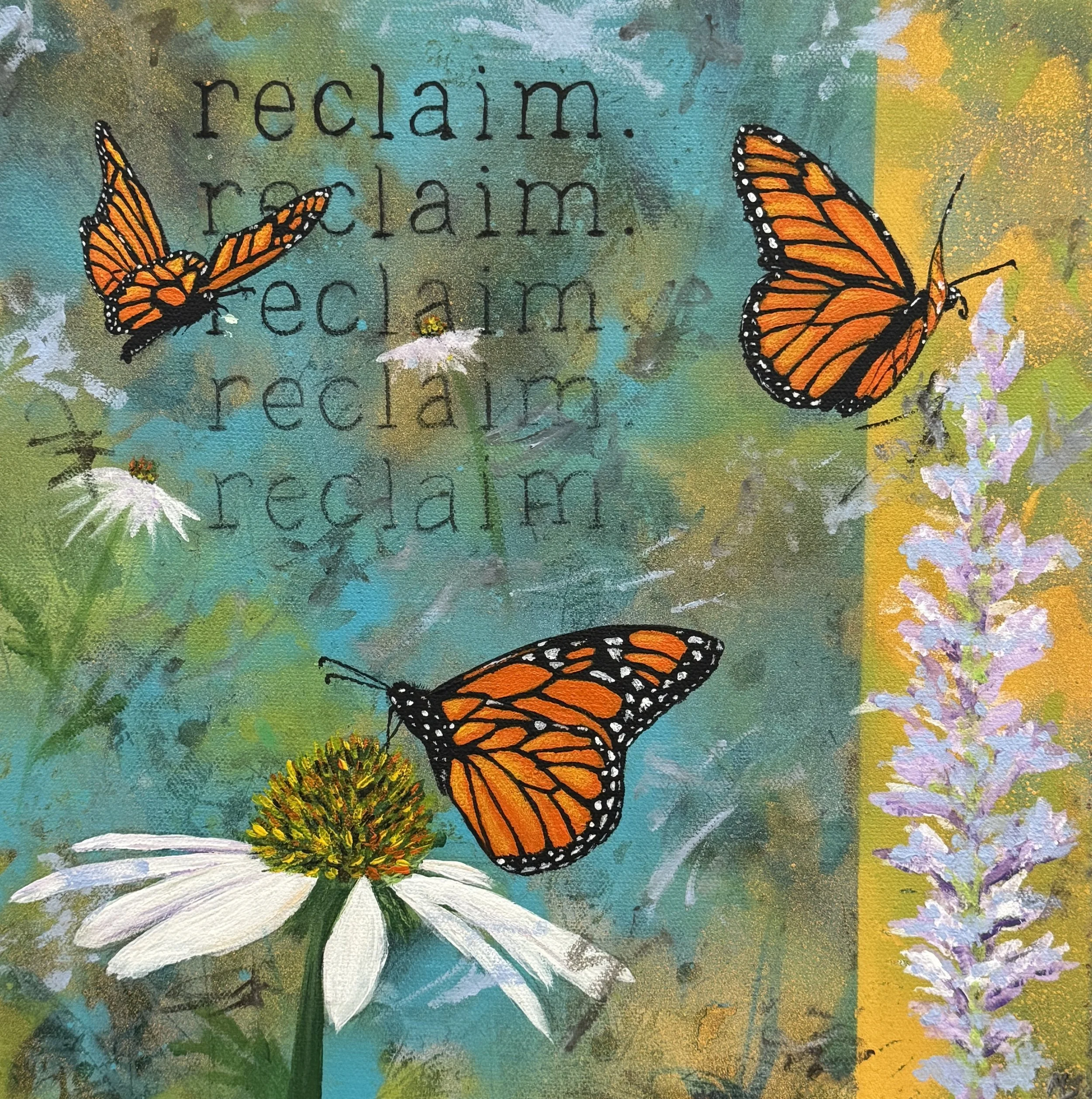Reclaim. Acrylic on Canvas. 2025 12x12"