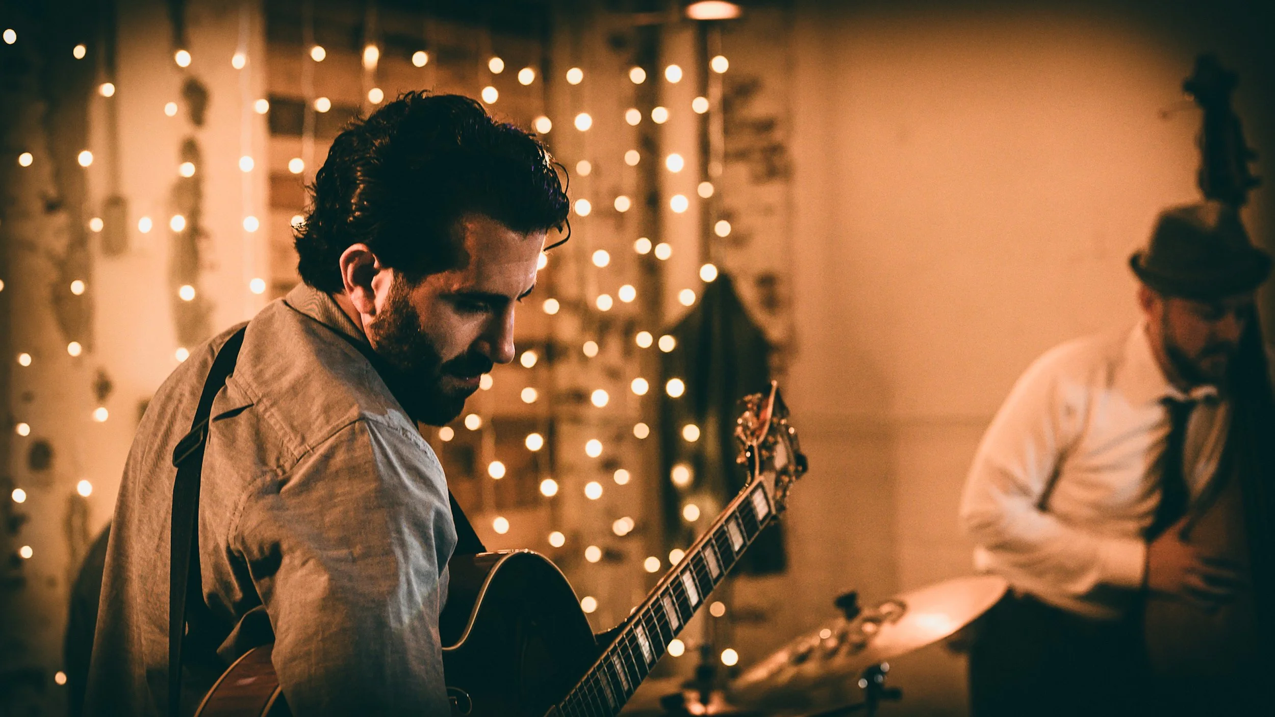 NJ jazz guitarist Anthony Fuscaldo performing at NLK Studios in Jersey City