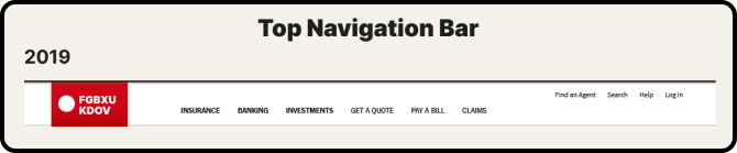 Anonymized 2019 top navigation bar