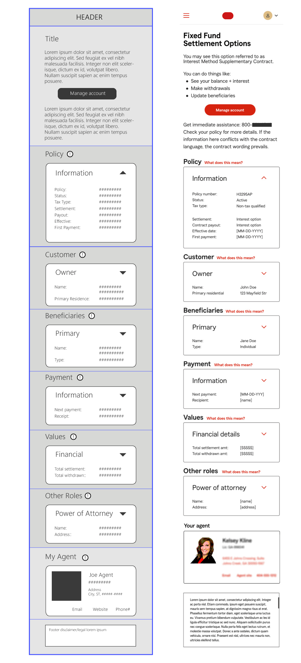 Progress by adding general function details and define collapsible modules. Add further definition of content.