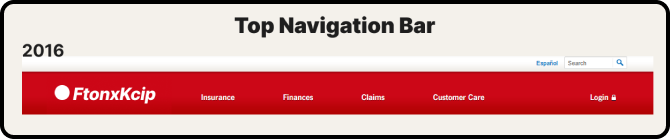 Anonymized 2016 top navigation bar