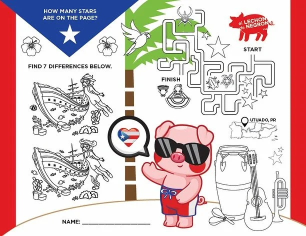 Designing for the next generation of foodies! Had a blast creating a kids' activity placemat personalized for @lechon4life #creativenamedjules #kidsatrestaurants #restaurantdesign