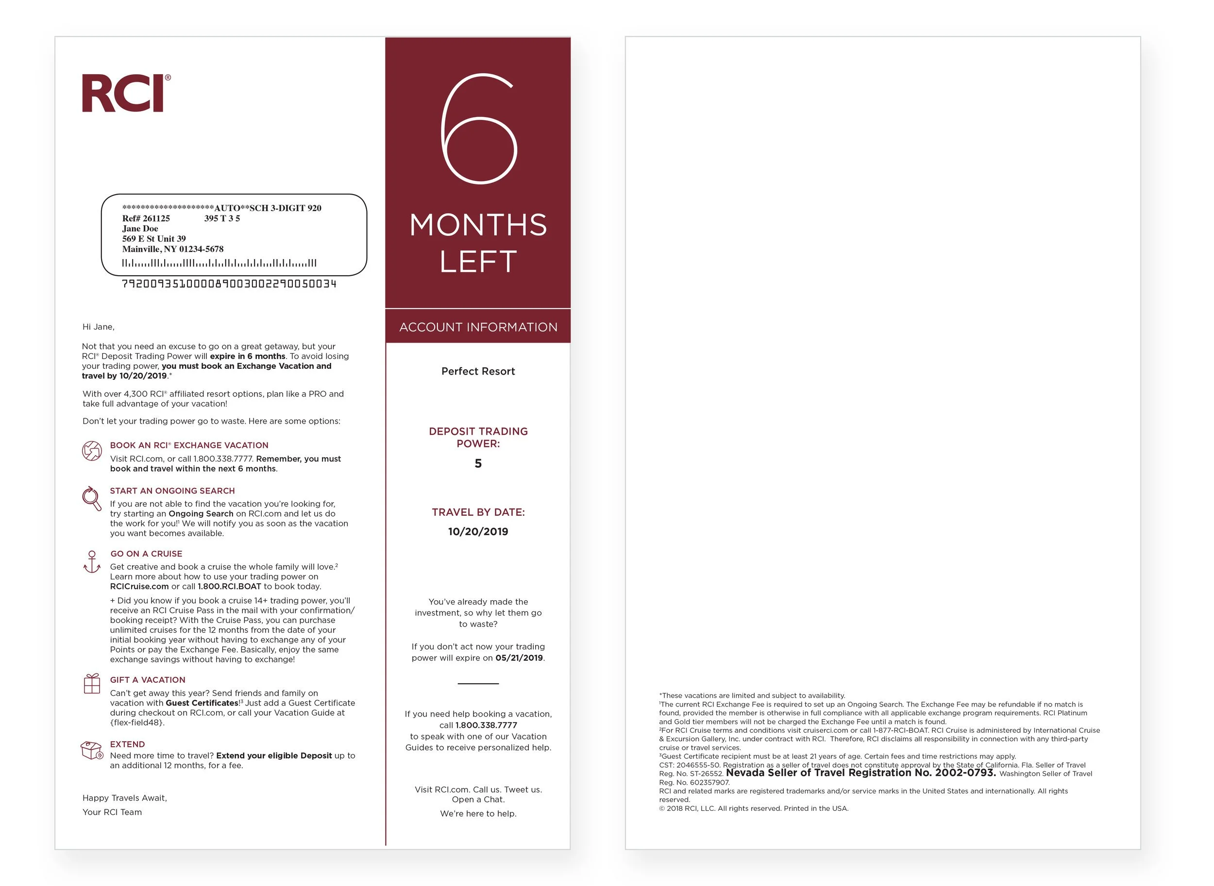 Revised design with clearer information hierarchy for the member and streamlined automation processes for the company & partnered printer. 2 color printing to reduce costs.