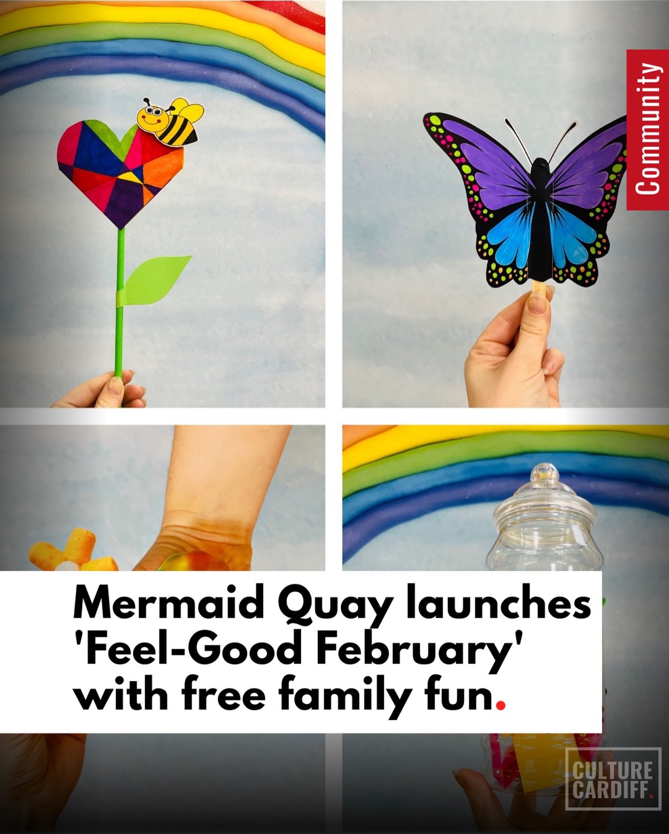 Families are invited to brighten up their February half-term with Feel-Good February at Mermaid Quay &ndash; a colourful, creative, and completely free five-day programme of drop-in craft workshops, taking place from Tuesday 17 to Saturday 21 Februar