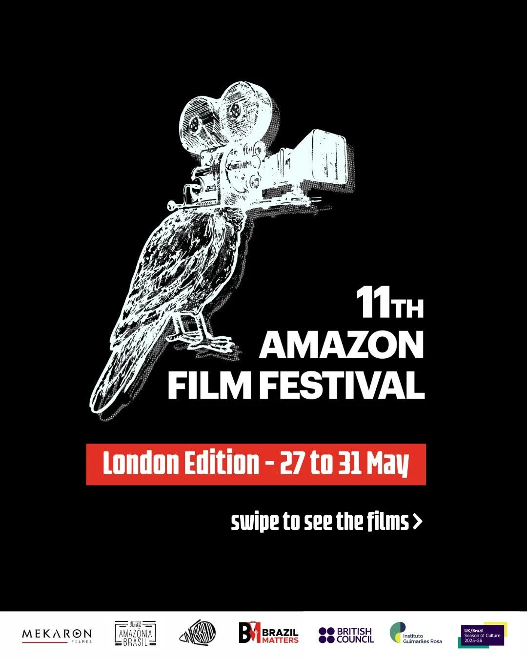 🇧🇷🇧🇷🇧🇷London is getting 5 days of Brazilian Amazon cinema this spring!! 

We are super excited to bring you the 11th edition of the Amazon Film Festival &mdash; in London for the first time, together with our amazing partners @brazilmatters and