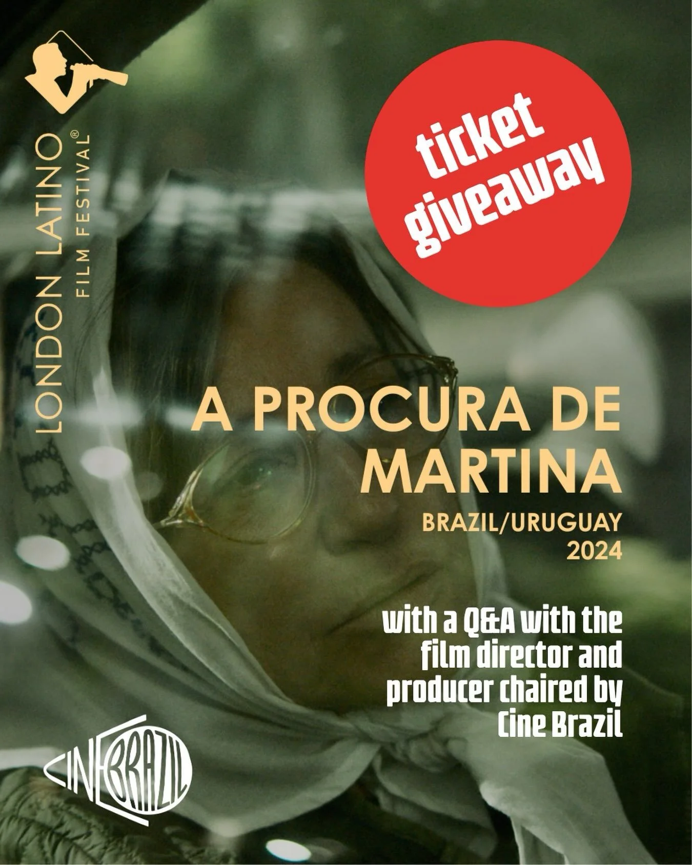 We have more exciting news!! Together with @londonlatinofilmfestival we are giving away 2 tickets for the screening of Martina&rsquo;s Search, Brazil/Uruguay, 2025. 

Cine Brazil will be chairing the Q&amp;A with director M&aacute;rcia Faria and prod