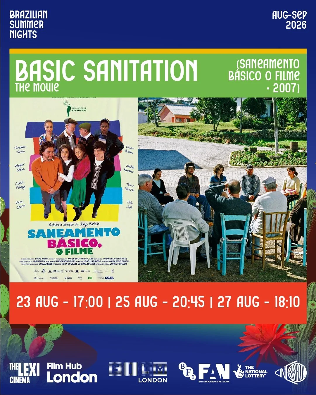 🎉We are half way through our Brazilian Summer Nights season with @thelexicinema ! 

We meet again this Sunday for a relaxed day with coxinhas from @zucca.uk and one of the best Brazilian comedies - Basic Sanitation!

🎥Basic Sanitation, The Movie - 