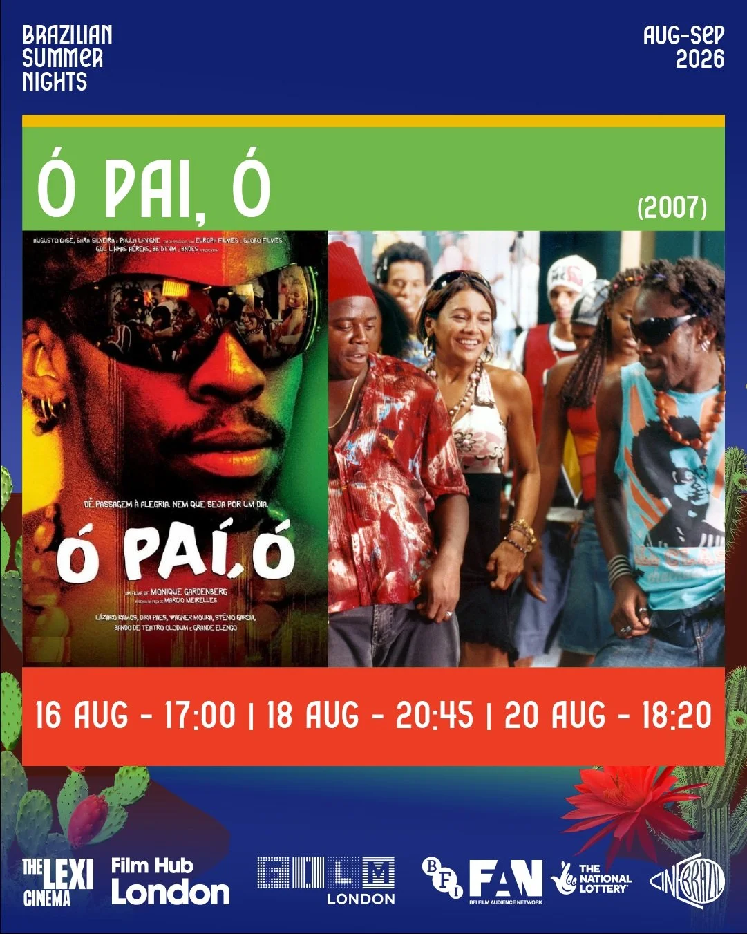 This week we meet again for more delicious food from @zucca.uk , amazing Brazilian cinema and an introduction before the film.

Let's meet on Sunday to watch &Oacute; Pa&iacute;, &Oacute;, 2007, by Monique Gardenberg.

📽️ During the Carnival in the 