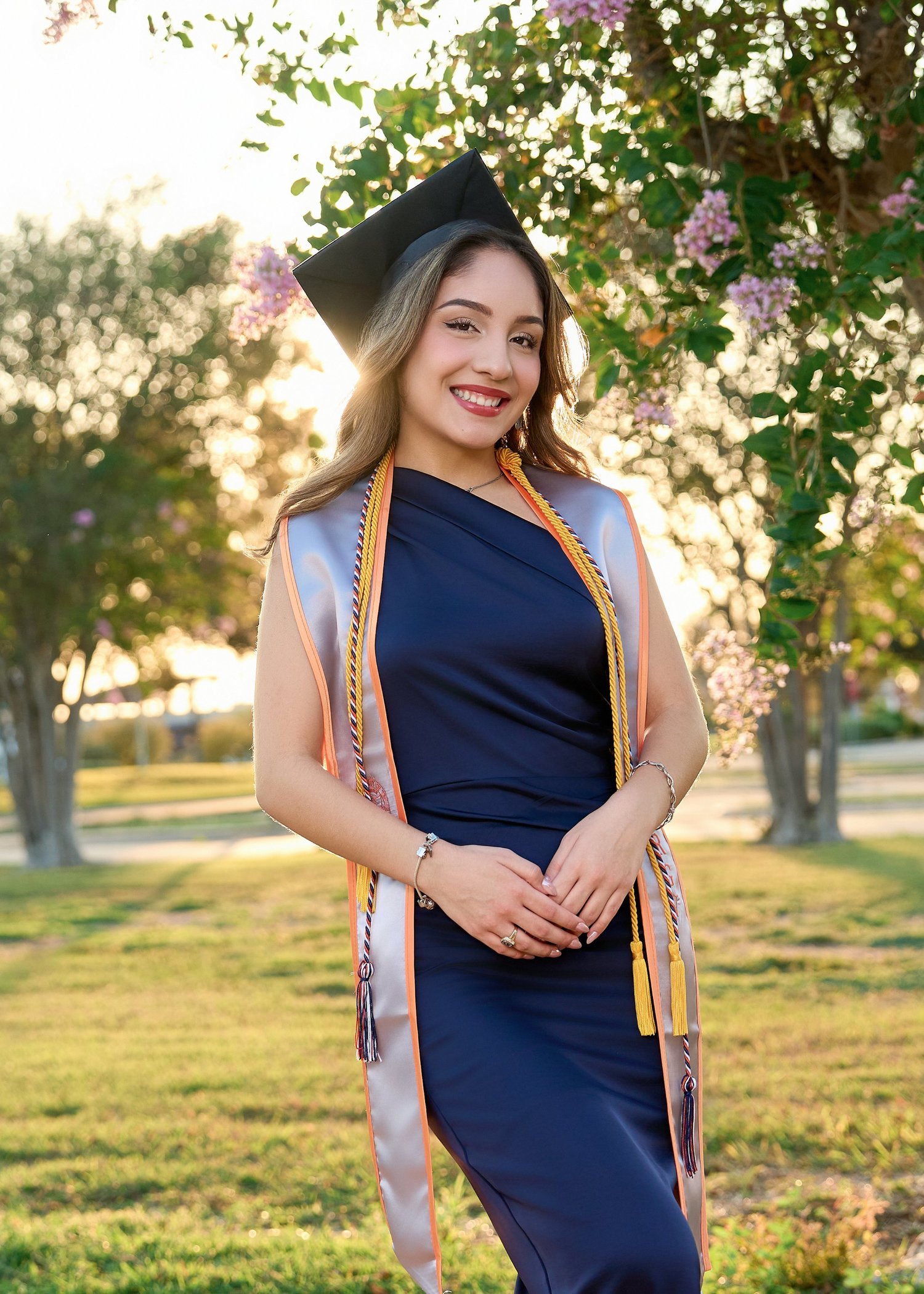 Graduation portrait photographed in the Rio Grande Valley