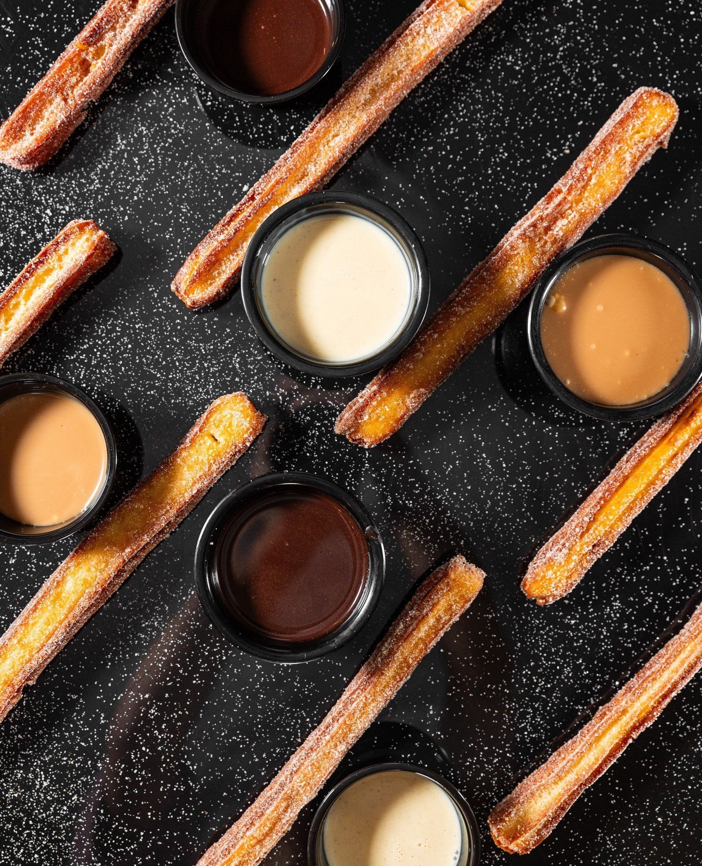 Scientifically proven fact:⁠
⁠
Churros make everything better... especially our homemade Churros with three different dipping sauces 🤤😮&zwj;💨⁠
⁠
Come in and make your Tuesday better by treating yo'self to these unforgettable treats 🔥⁠
.⁠
.⁠
.⁠
#t