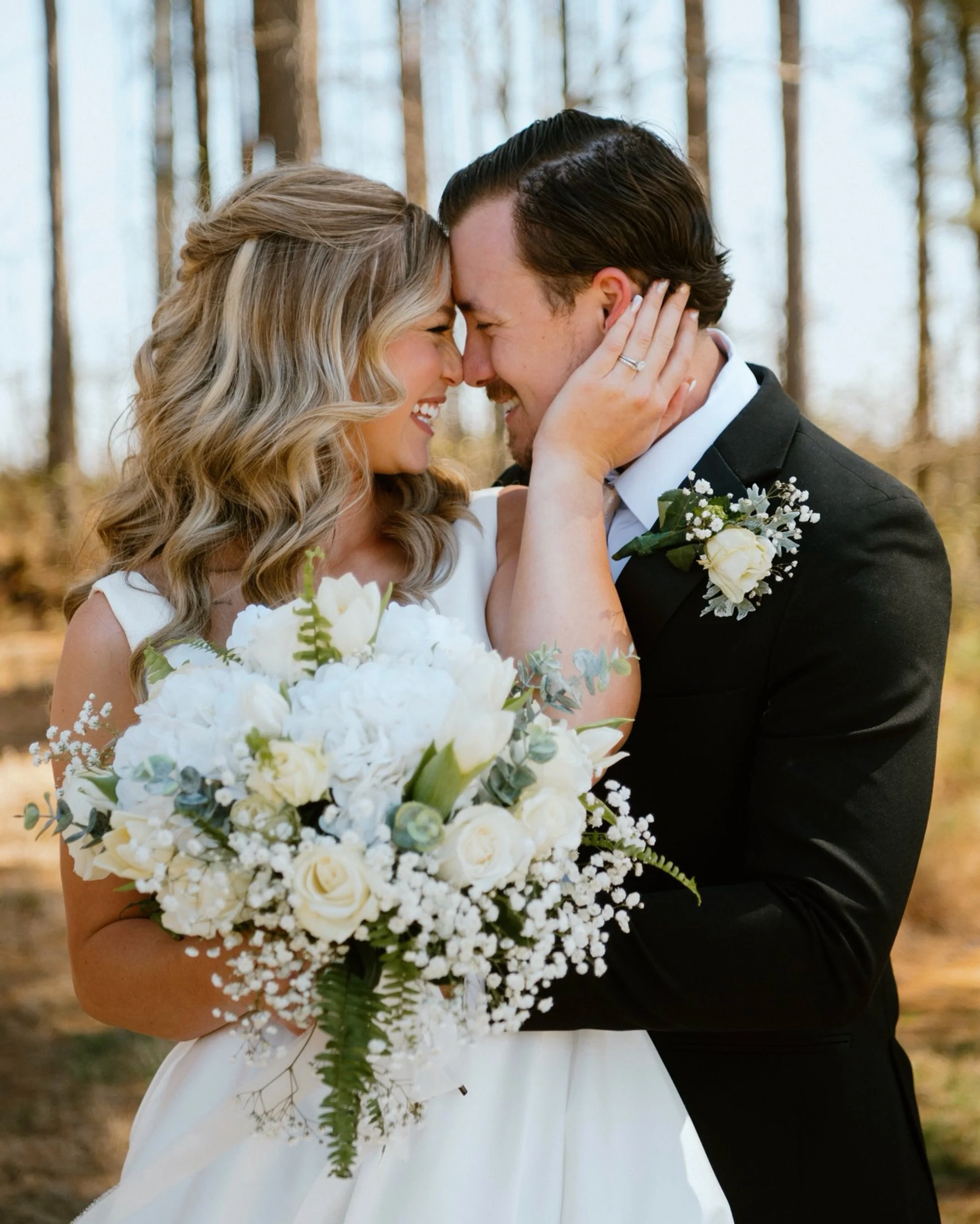 C &amp; T 🤍
&bull;
&bull;
&bull;
venue: @thefalls_tannerfarms 
dress: @allurebridals @nataliesbridalsbybb 
photo: @katiemac.photos 
hair: @manesbymicahs 
makeup: @savwilliamsbeauty 
#weddingphotographer #northgaweddings #georgiaphotographer #katiema