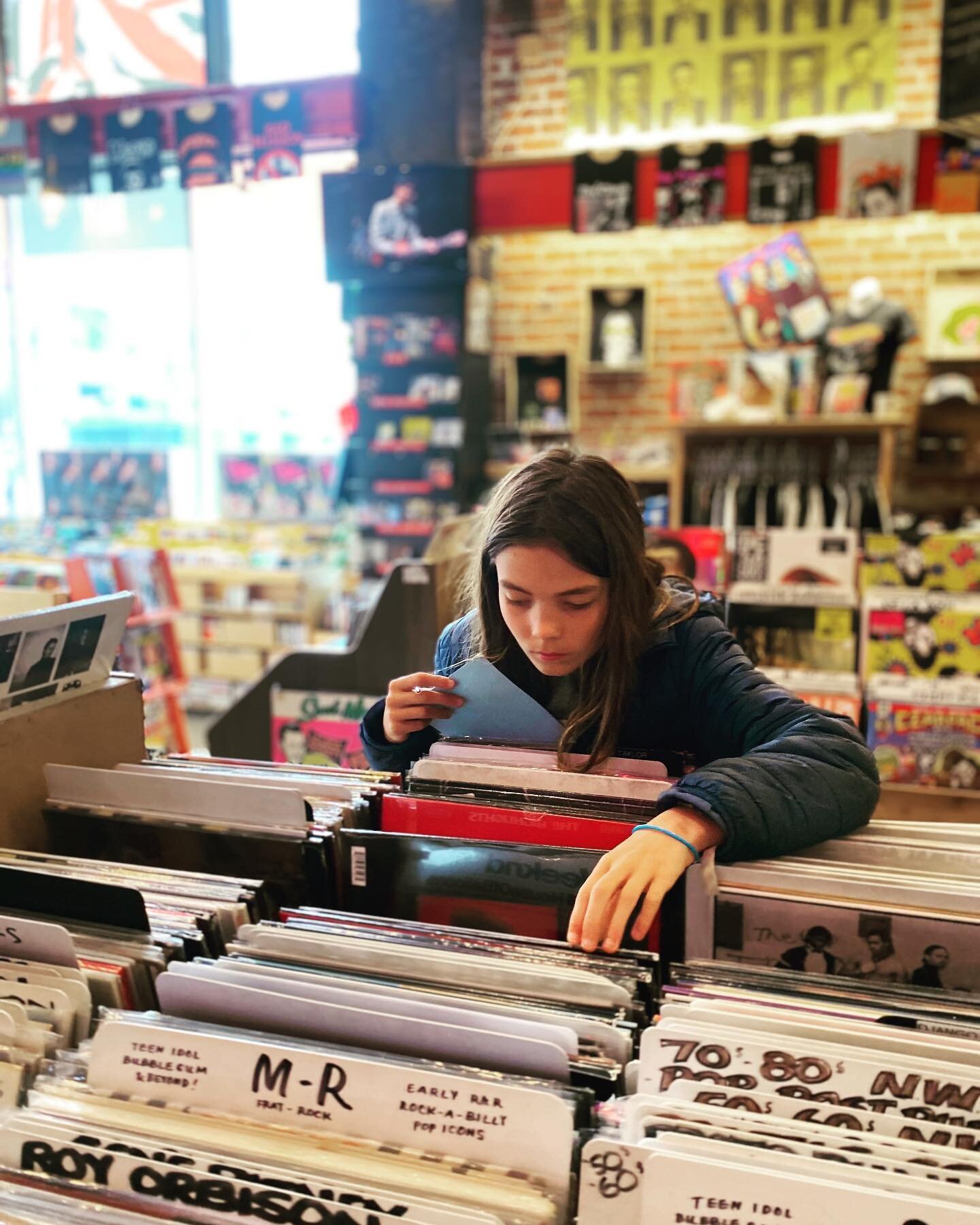Sunday the Awake Youth took a trip to Easy Street Records! 
A record store scavenger hunt + lunch together. 
Did you know that, when a record is made, the sound waves (vibrations) from a song cause the stylus of the writing machine to cut grooves int