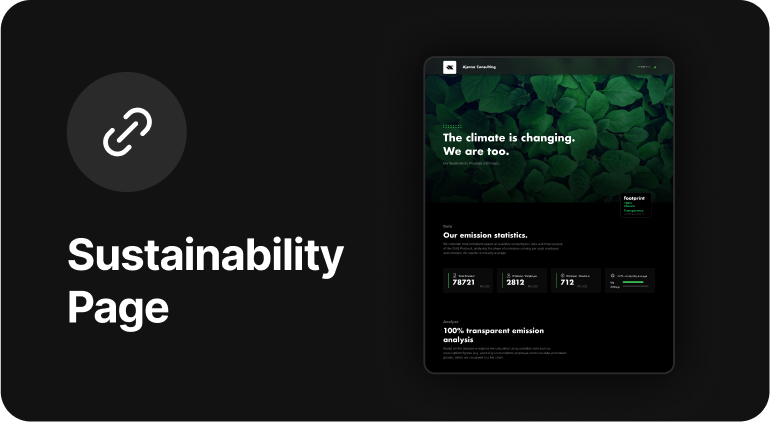 sustainability website page generated by software