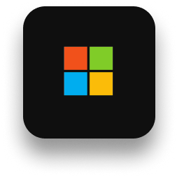 Microsoft logo on black background
