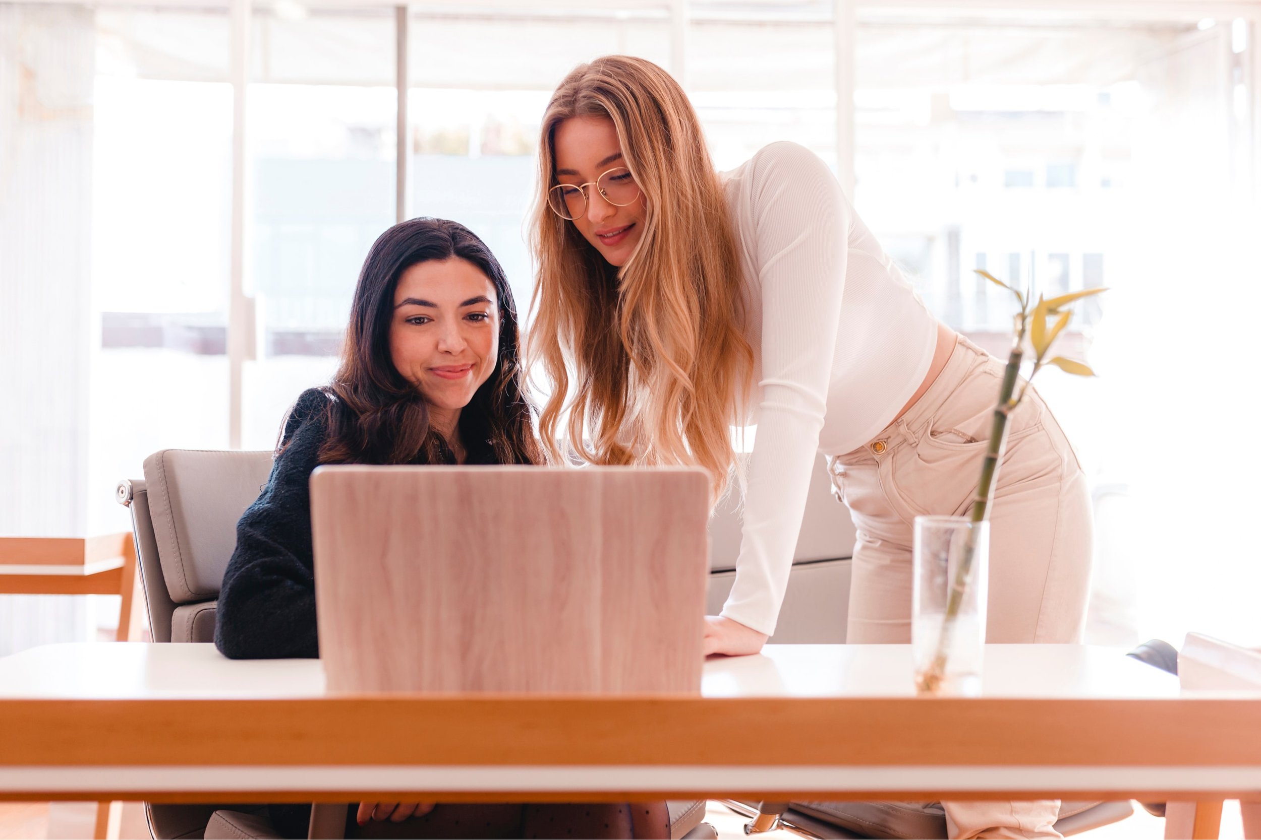 young women working in the computer