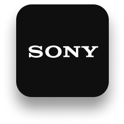 Sony logo on a black background