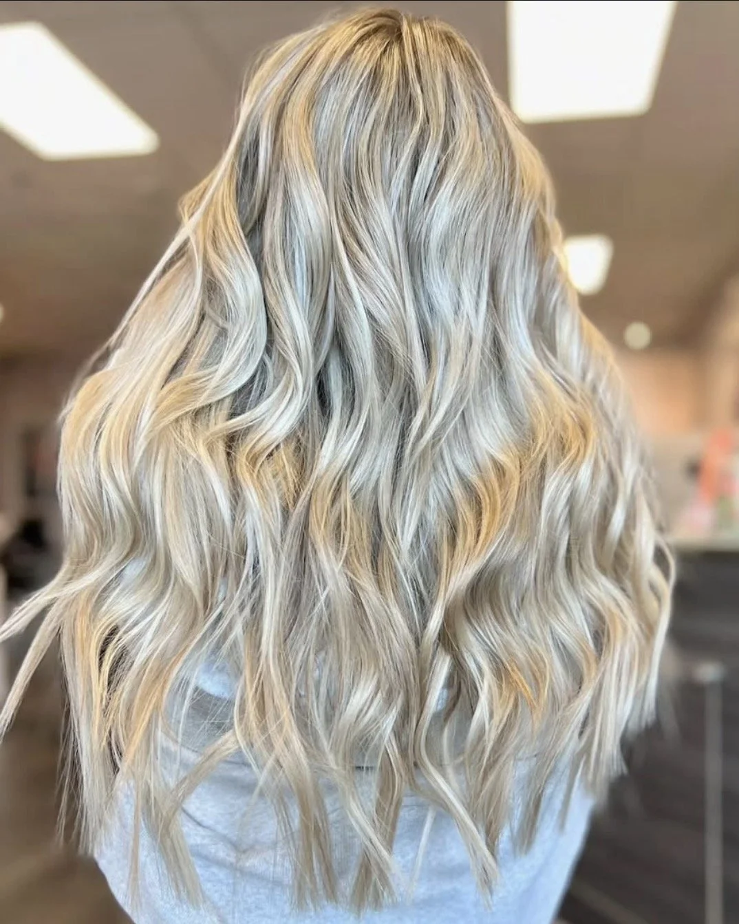 bright blonde beach waves long hair 