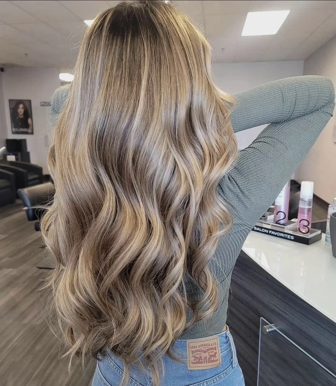 bronde blonde beach waves long hair 