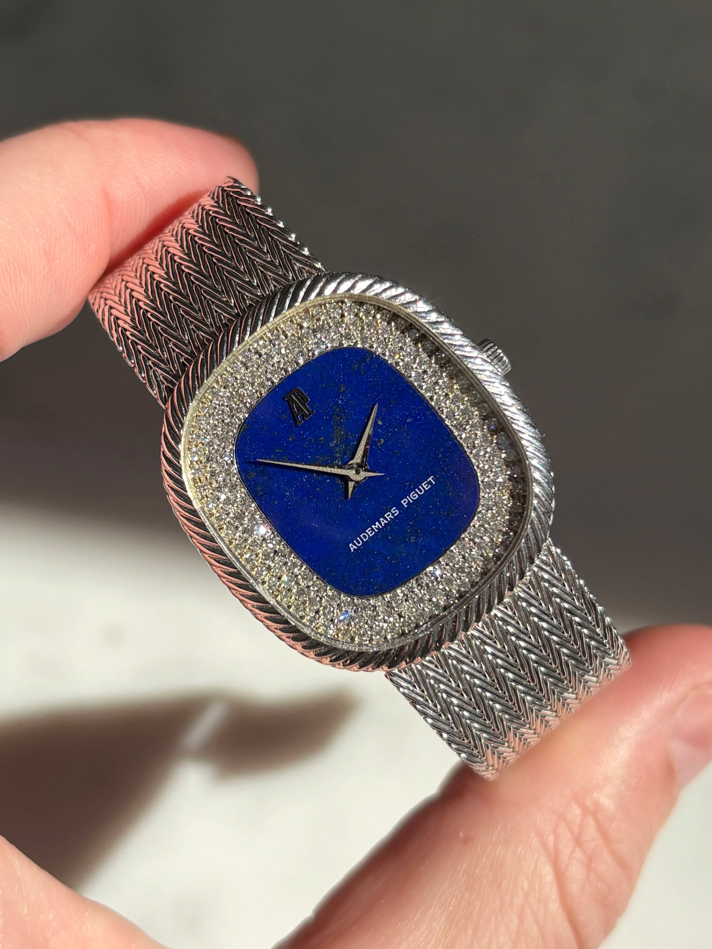 Audemars Piguet Ellipse White Gold Lapis & Diamond Set Dial
