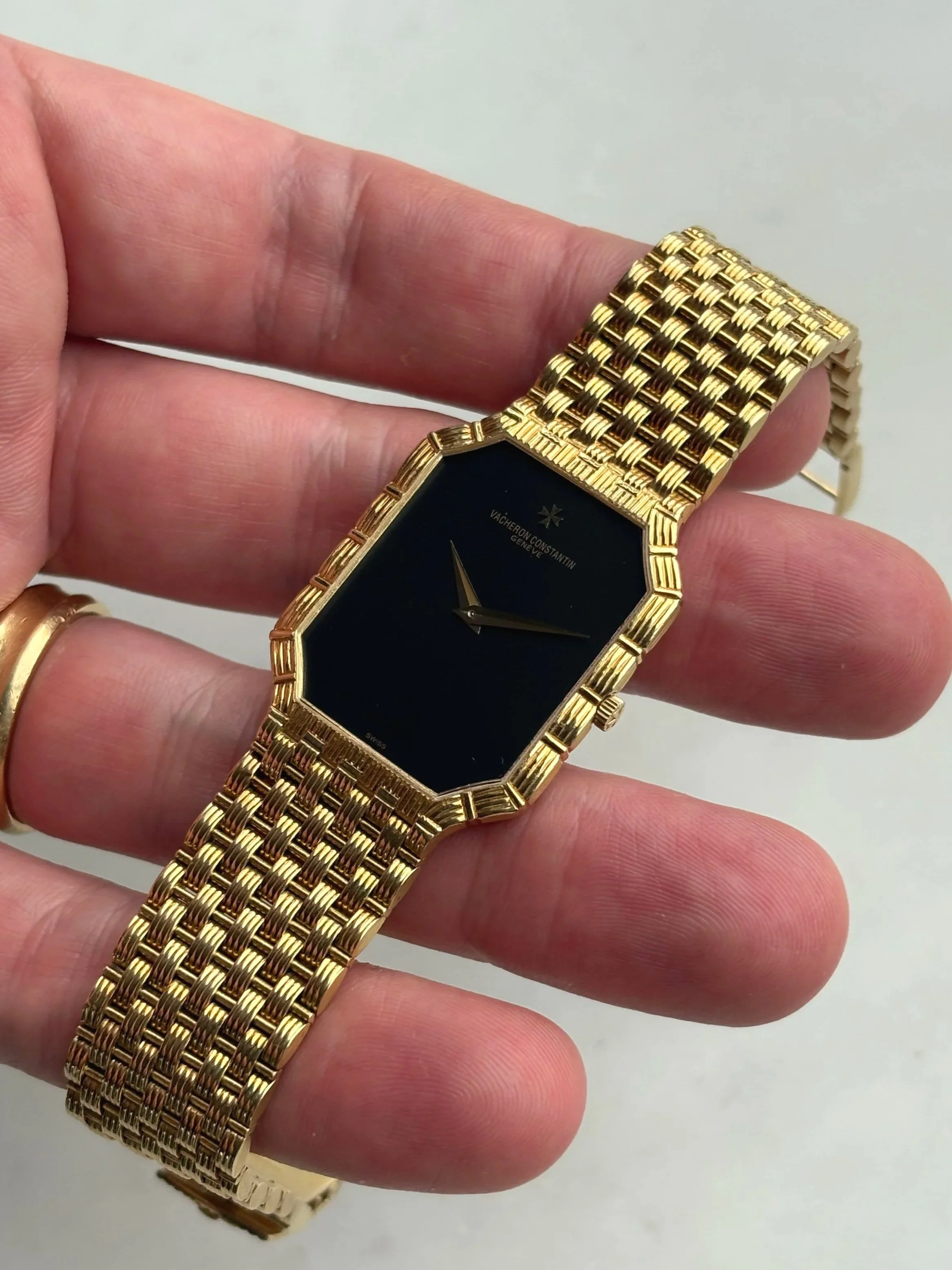 Vacheron Constantin Yellow Gold Fancy Octagon Case & Basket Weave Bracelet ref. 33071