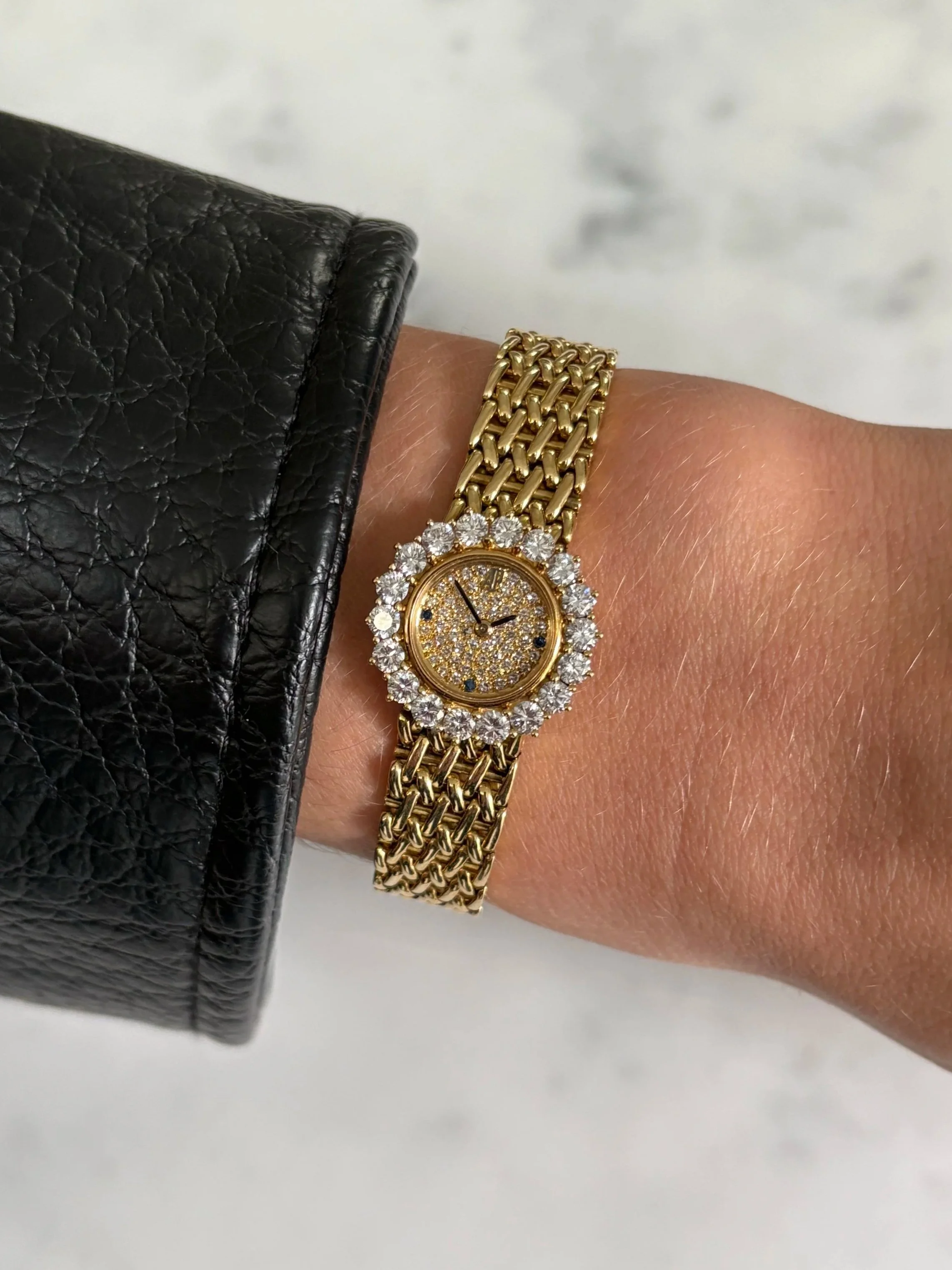 Audemars Piguet Yellow Gold Mini Cocktail Watch 1.4ct Diamond Bezel, Pavé Diamond Dial & 3,6,9 Sapphire Indexes