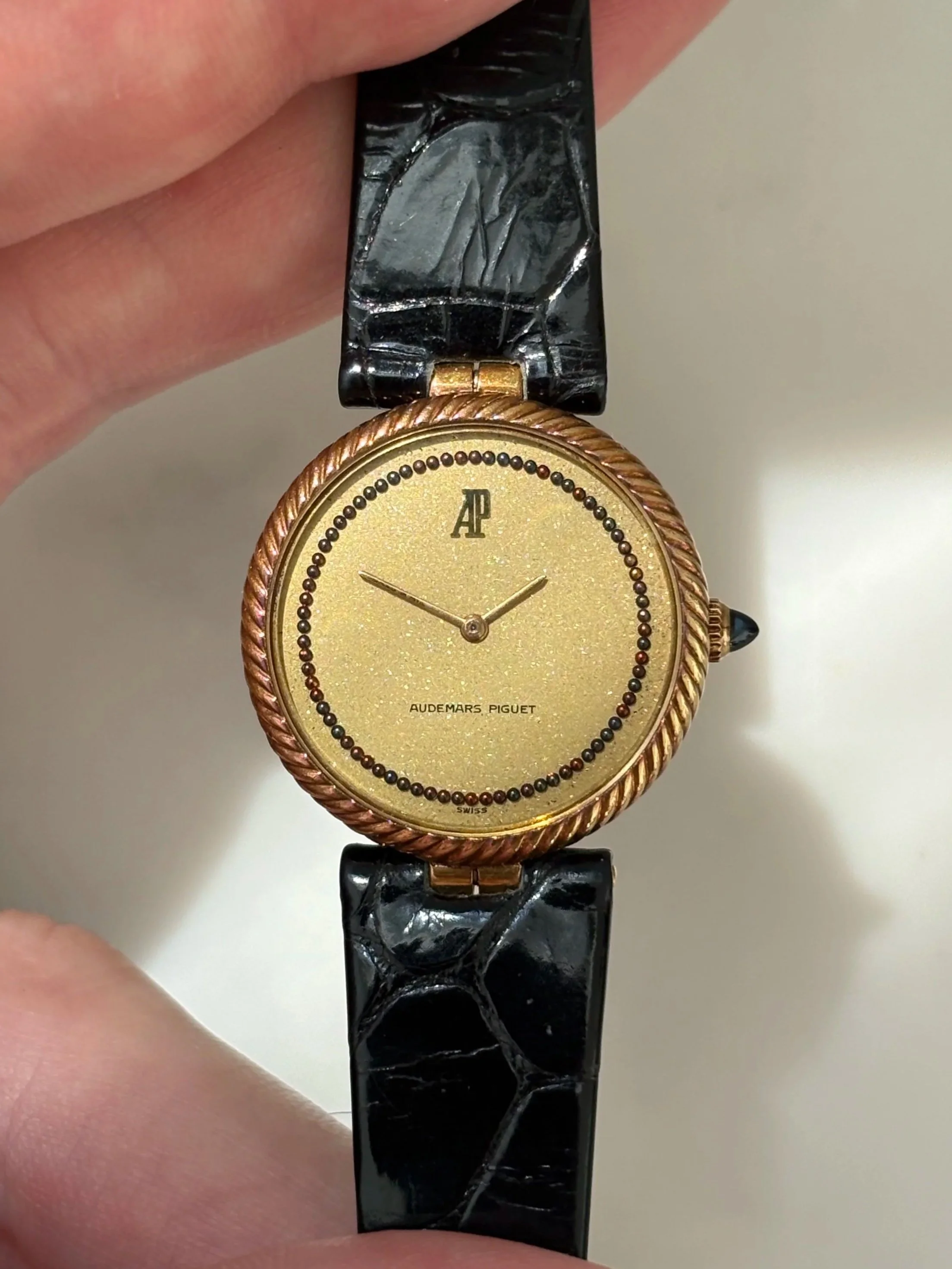 Audemars Piguet Mini Yellow Gold Ribbed Case & Snowflake Dial