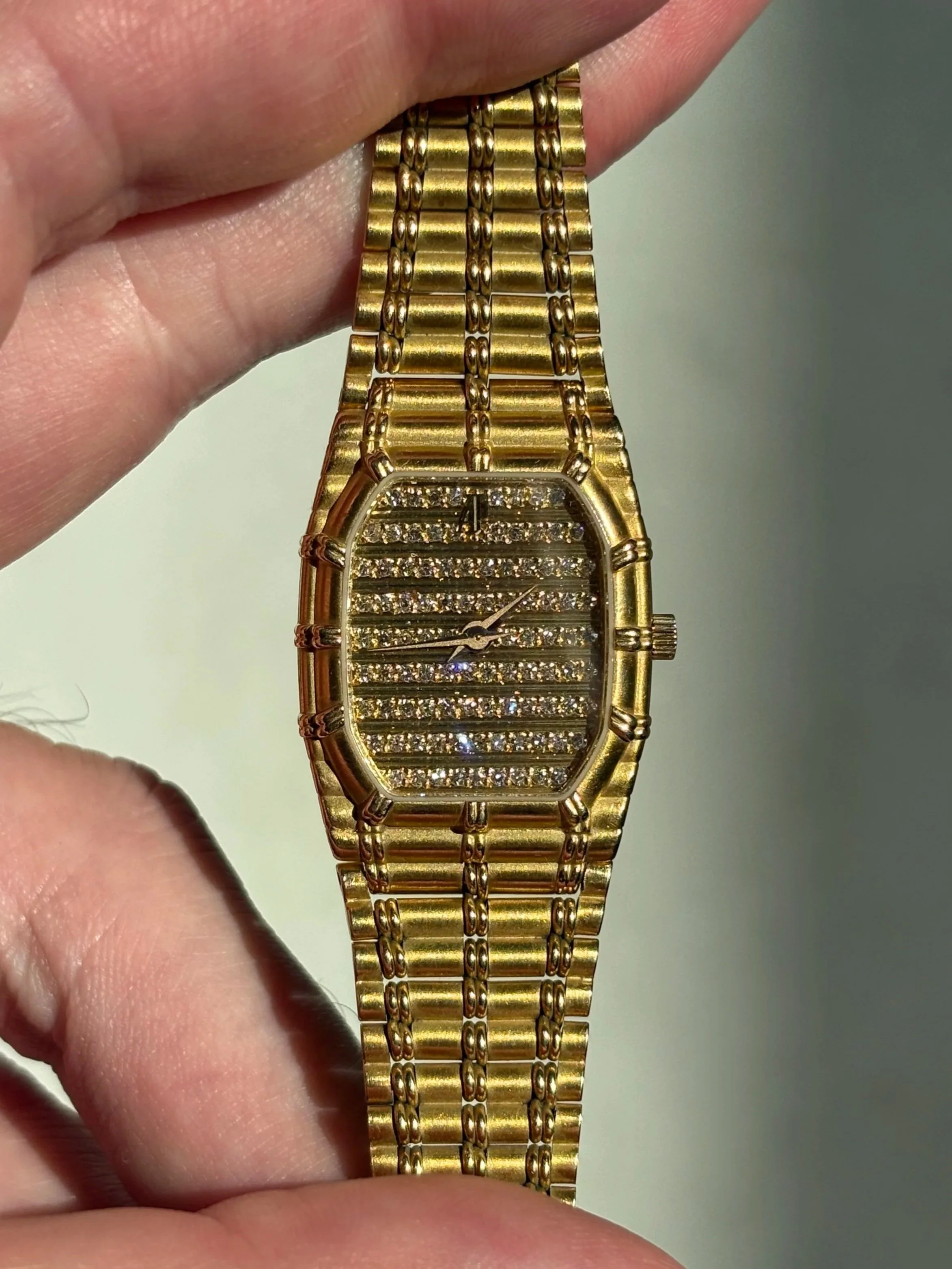 Audemars Piguet Baby Bamboo Yellow Gold Diamond Bar Set Dial