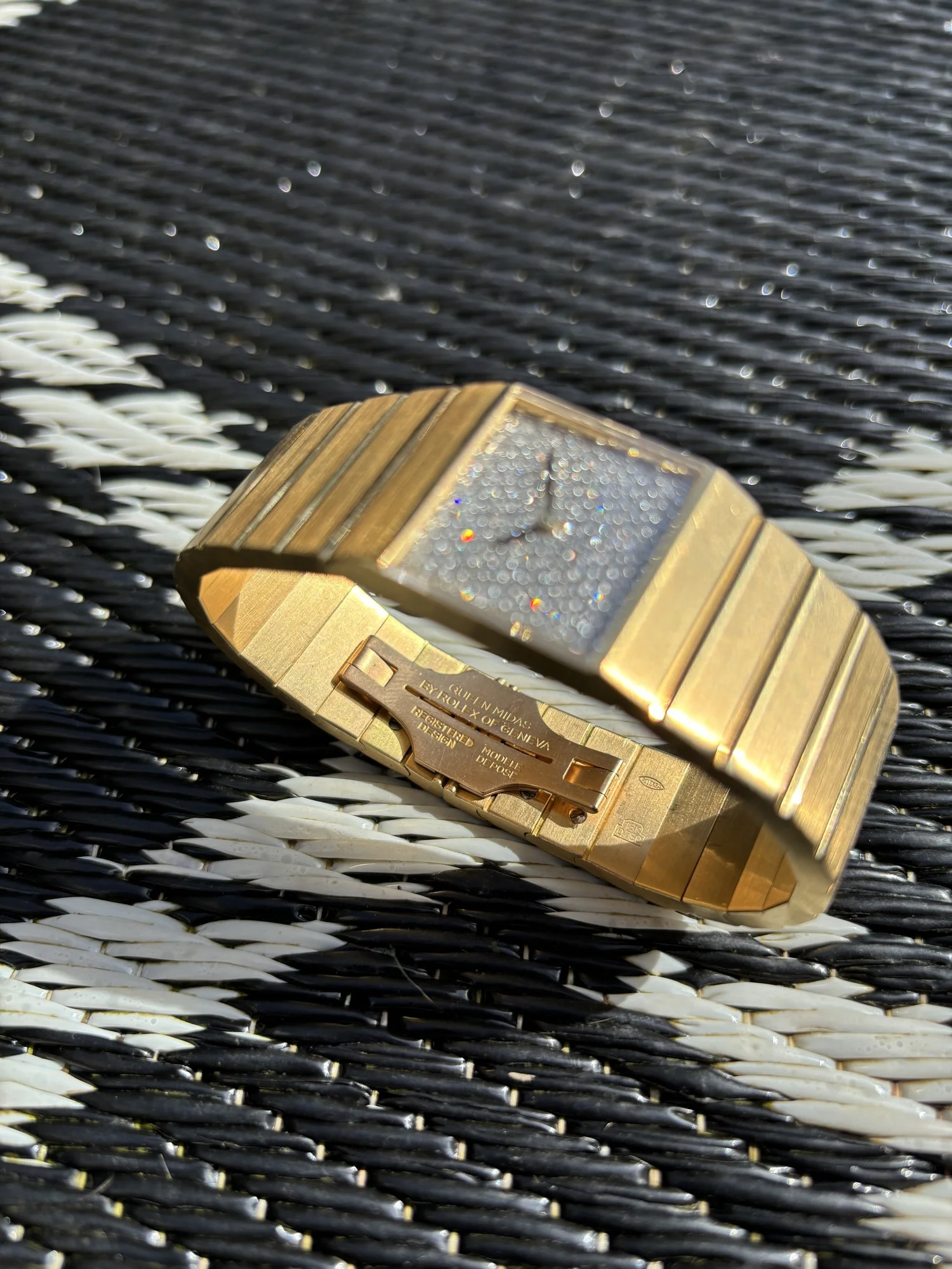 Rolex Queen Midas Yellow Gold Pave Set Diamond Dial ref. 3585