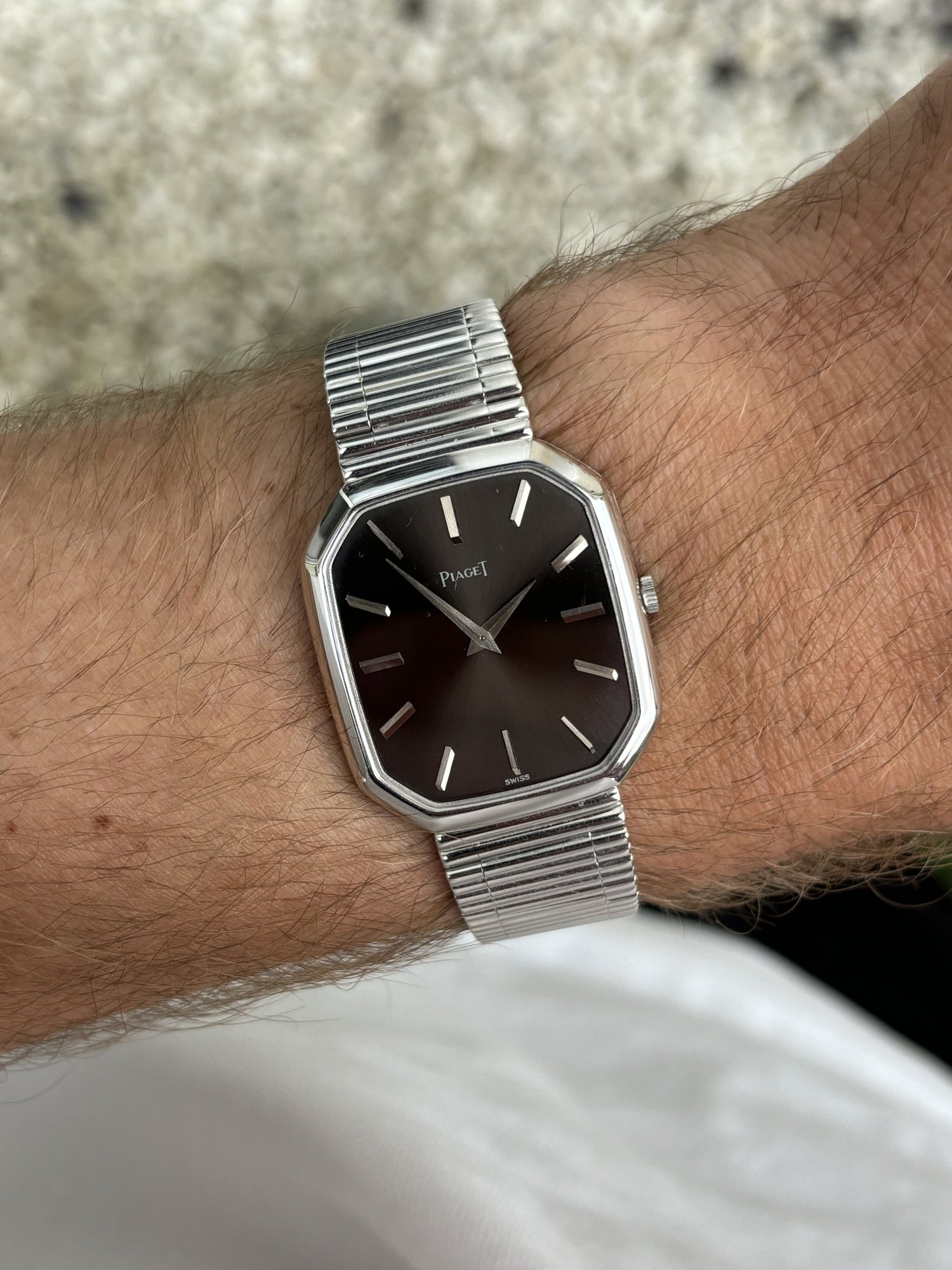 Piaget Octagon White Gold Grey 3D Indexes ref. 9792 61 — Doble