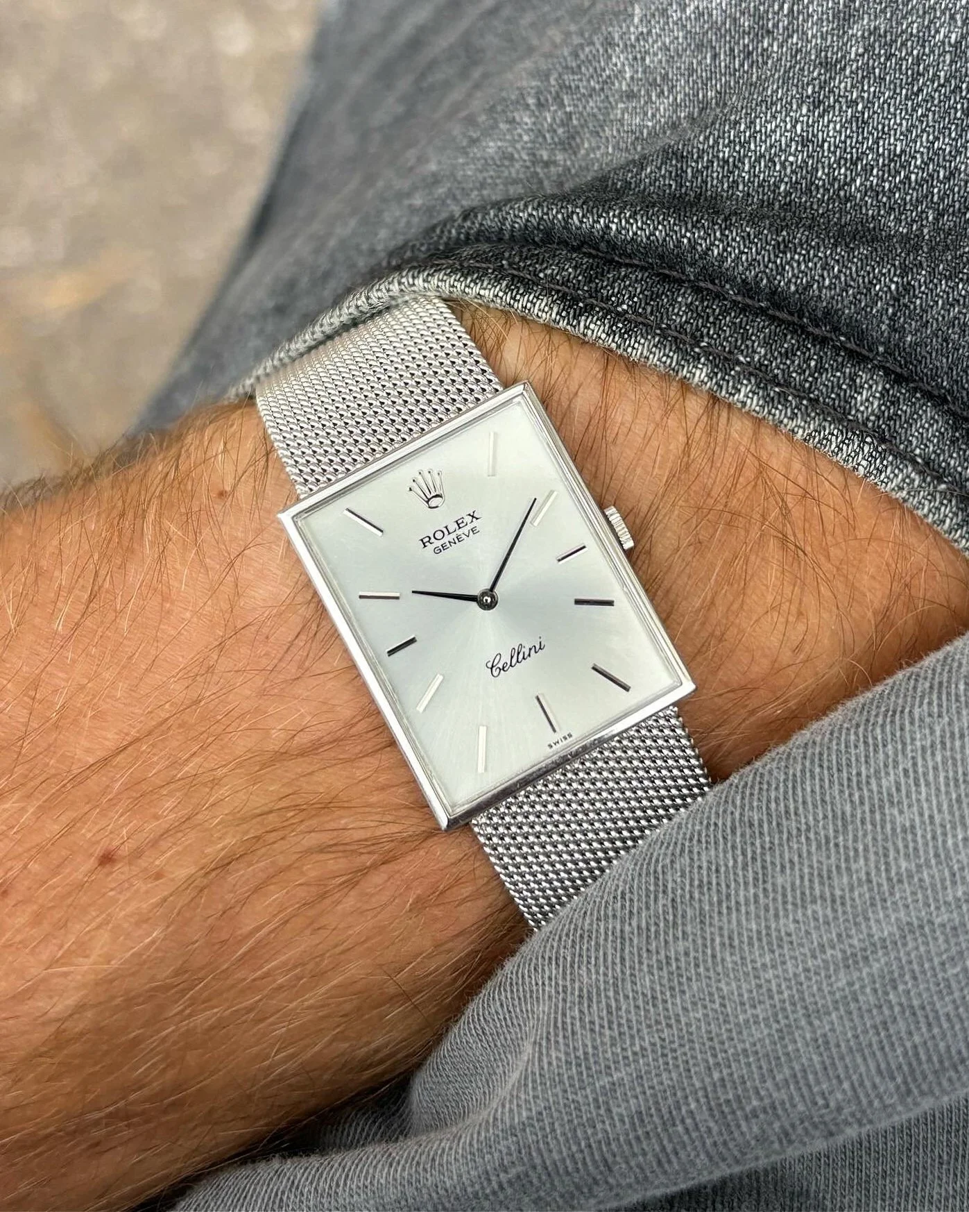 Rolex Cellini Mesh White Gold Bracelet ref. 4089 — Doble Vintage 