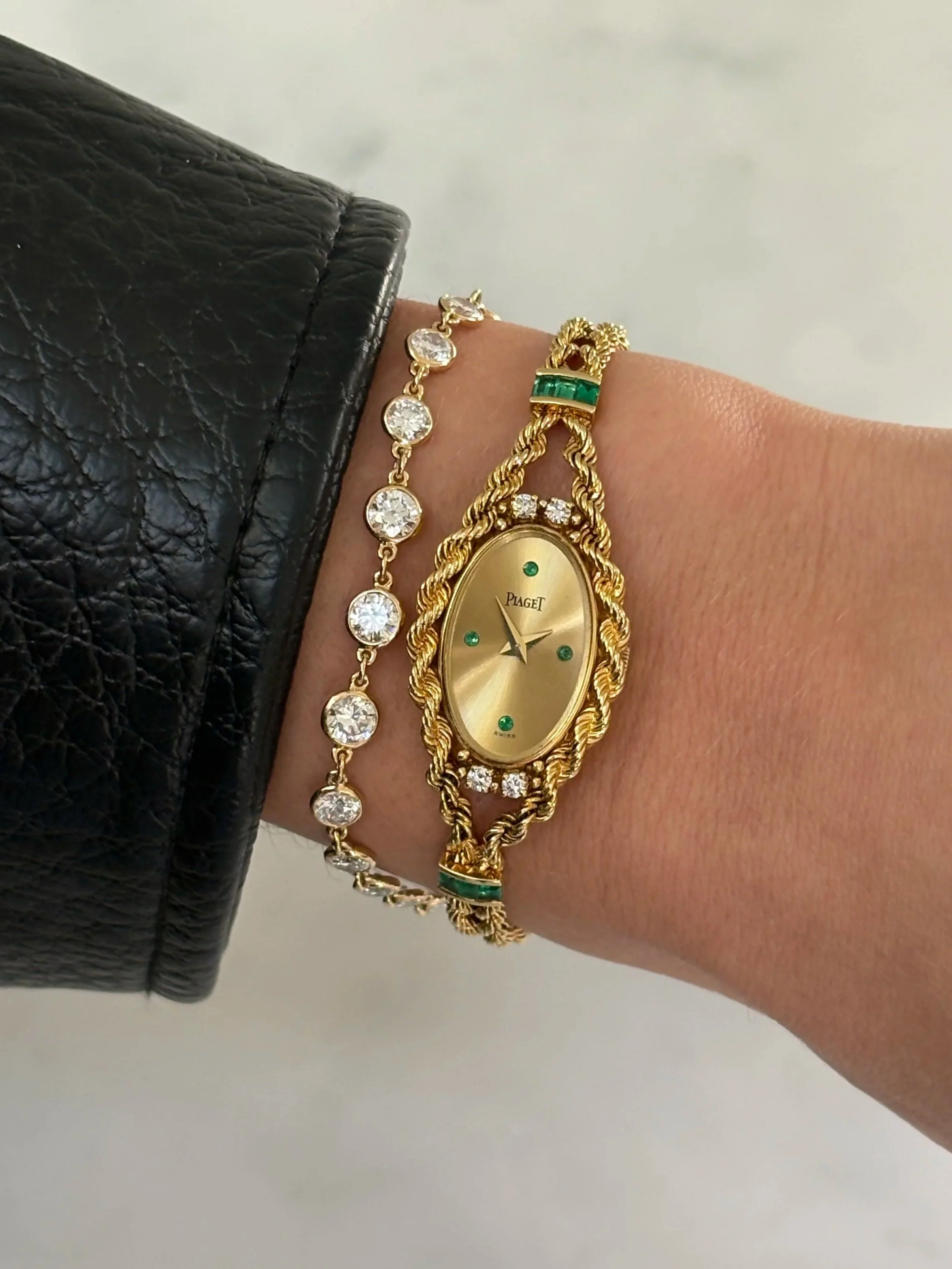 Piaget Cocktail Watch Yellow Gold Emerald & Diamond Set ref. 45661 E21