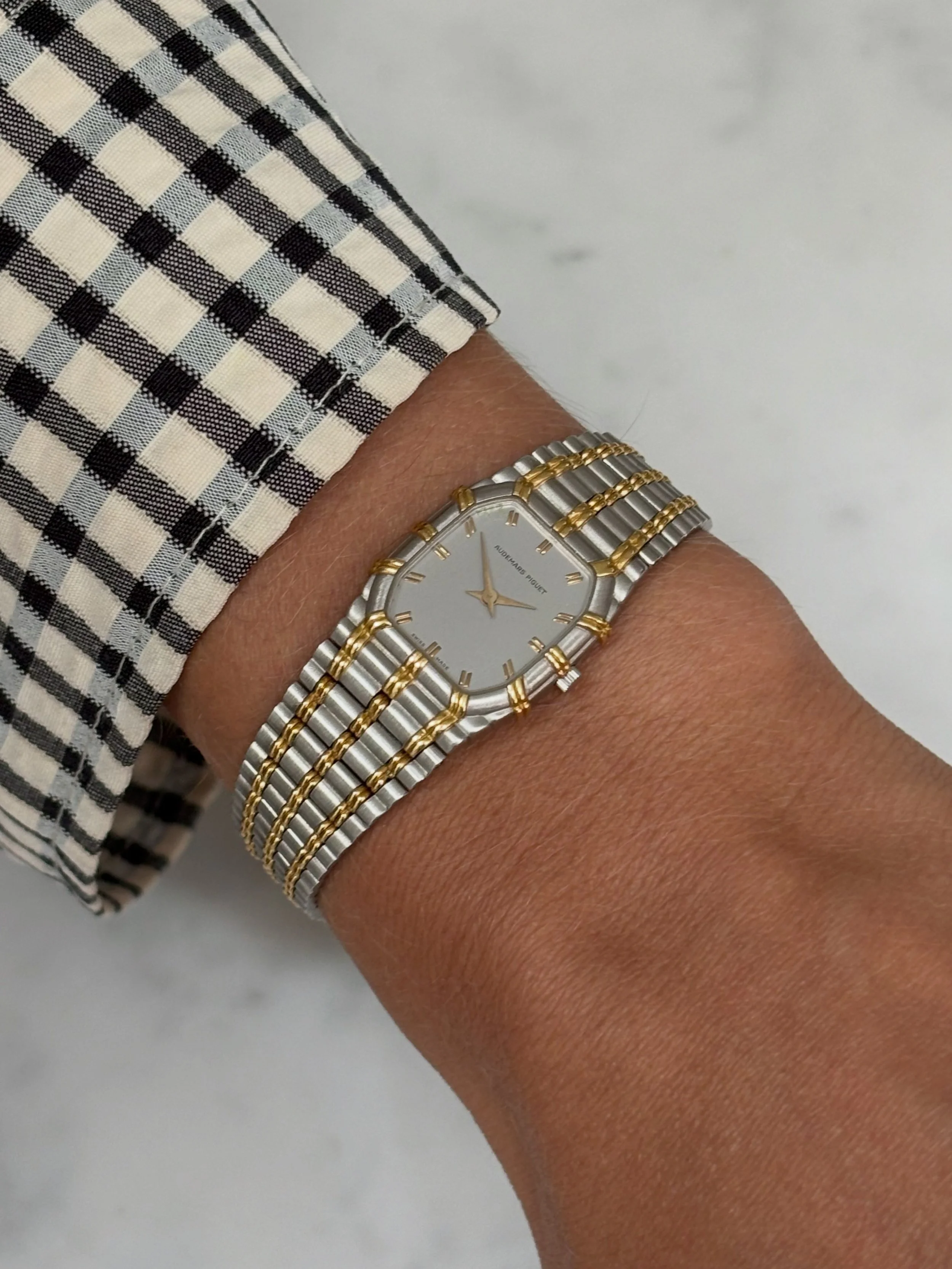 Audemars Piguet Mini Bamboo White & Yellow Gold Claw Index Dial ref. 66913 CA