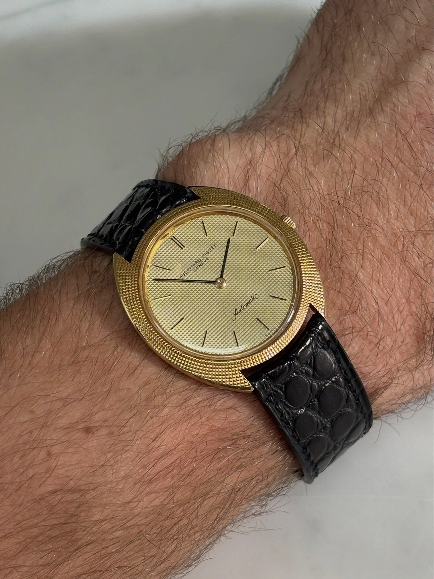 Audemars Piguet Tonneau Yellow Gold Hobnail Case & Dial