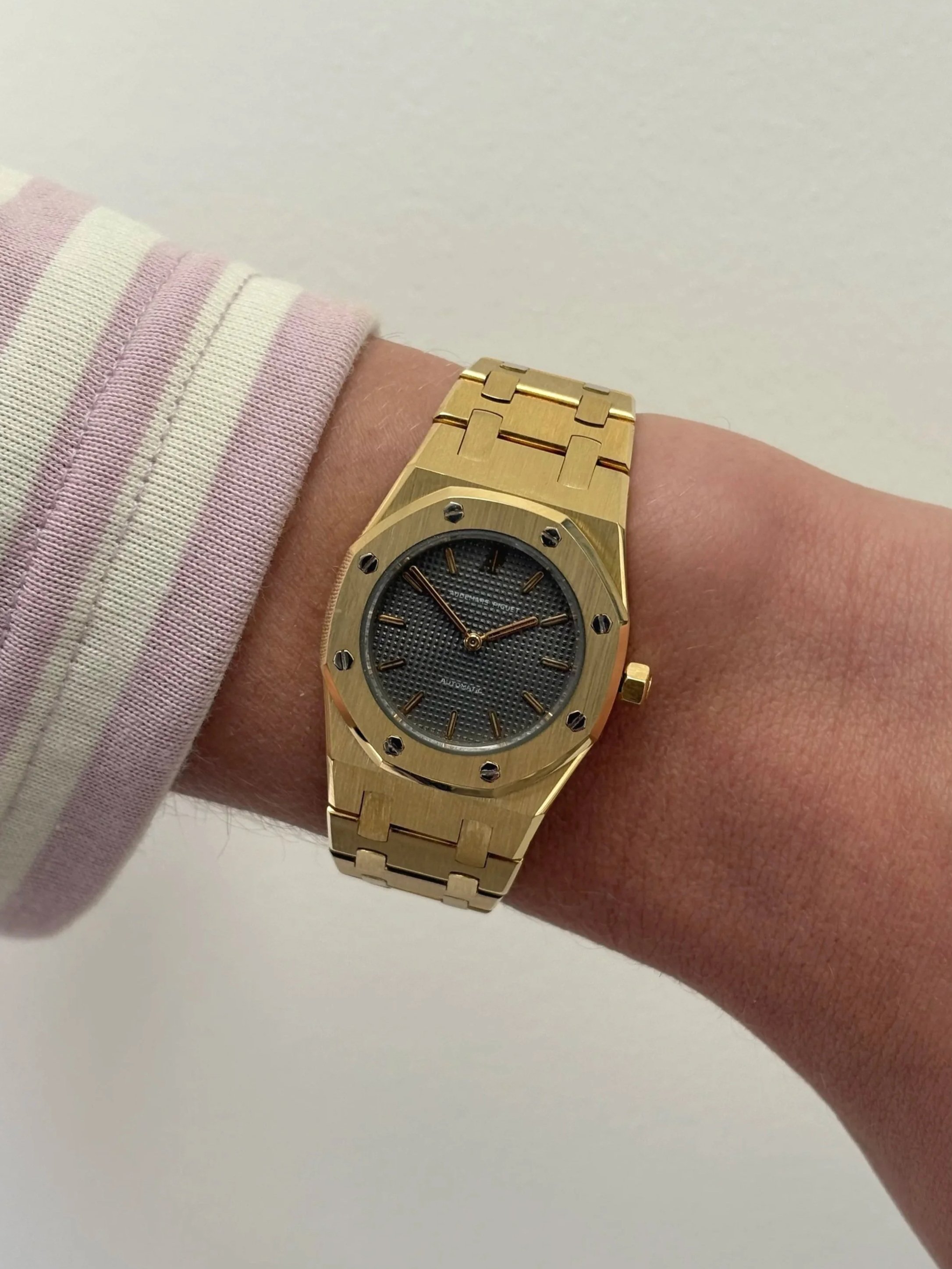 Audemars Piguet Royal Oak Yellow Gold Grey Tapisserie Dial ref. 8638 BA