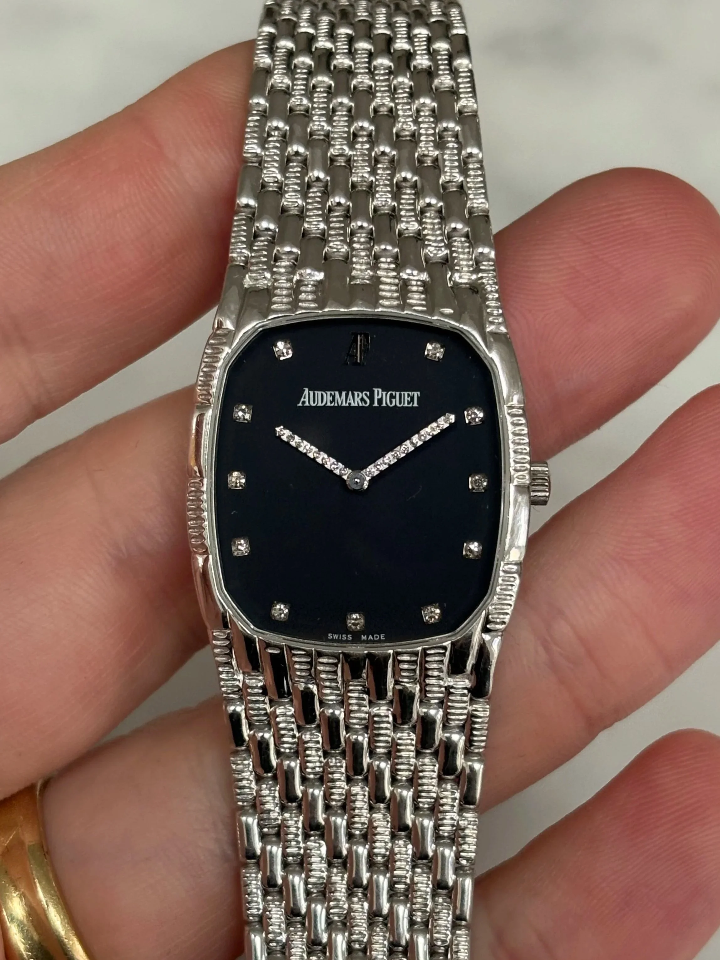 Audemars Piguet Cobra White Gold Navy Dial, Diamond Indexes & Hands ref. 14585 BC