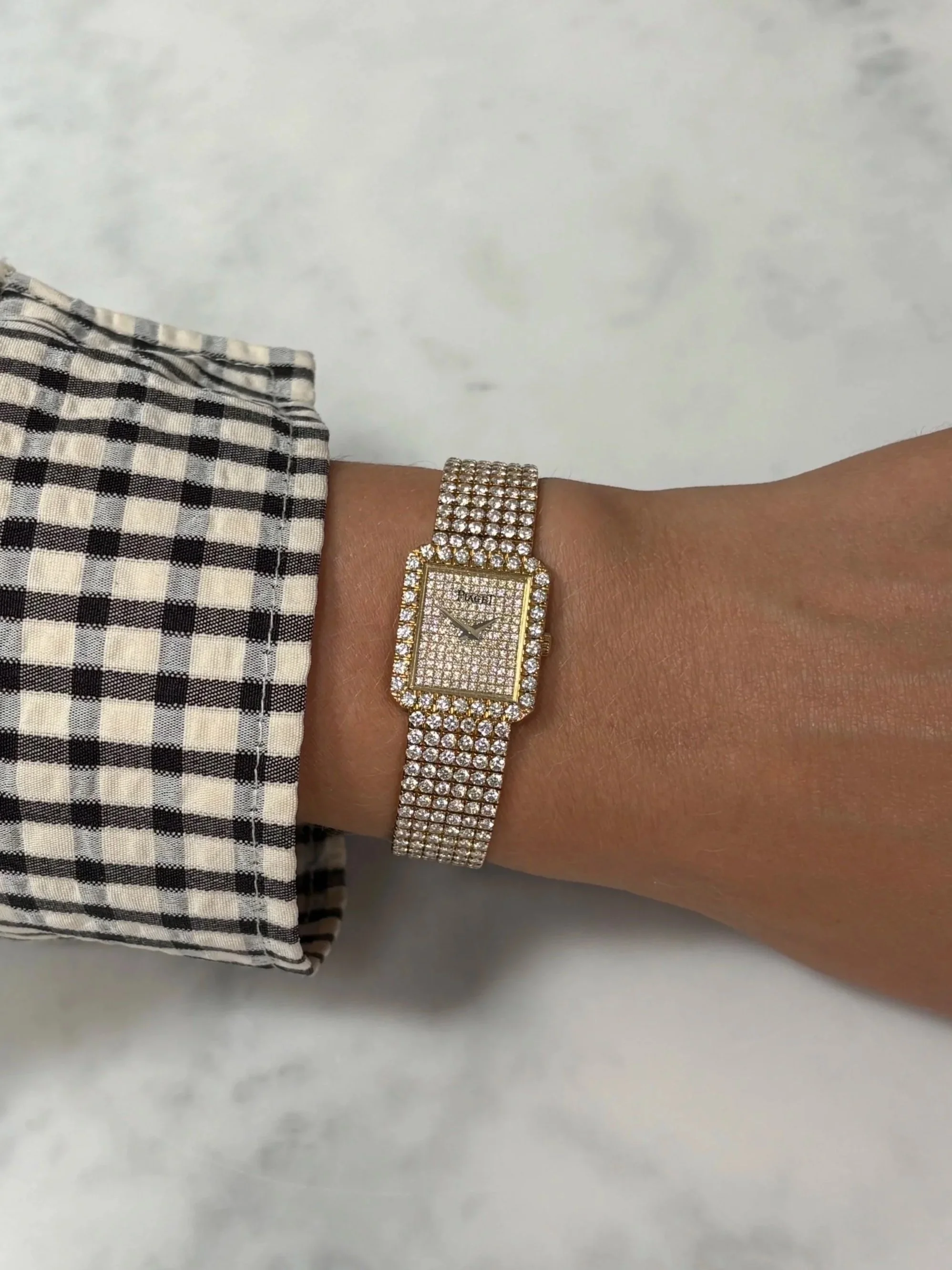 Piaget Baby Tank Yellow Gold Diamond Bracelet, Bezel & Dial ref. 83541 C626